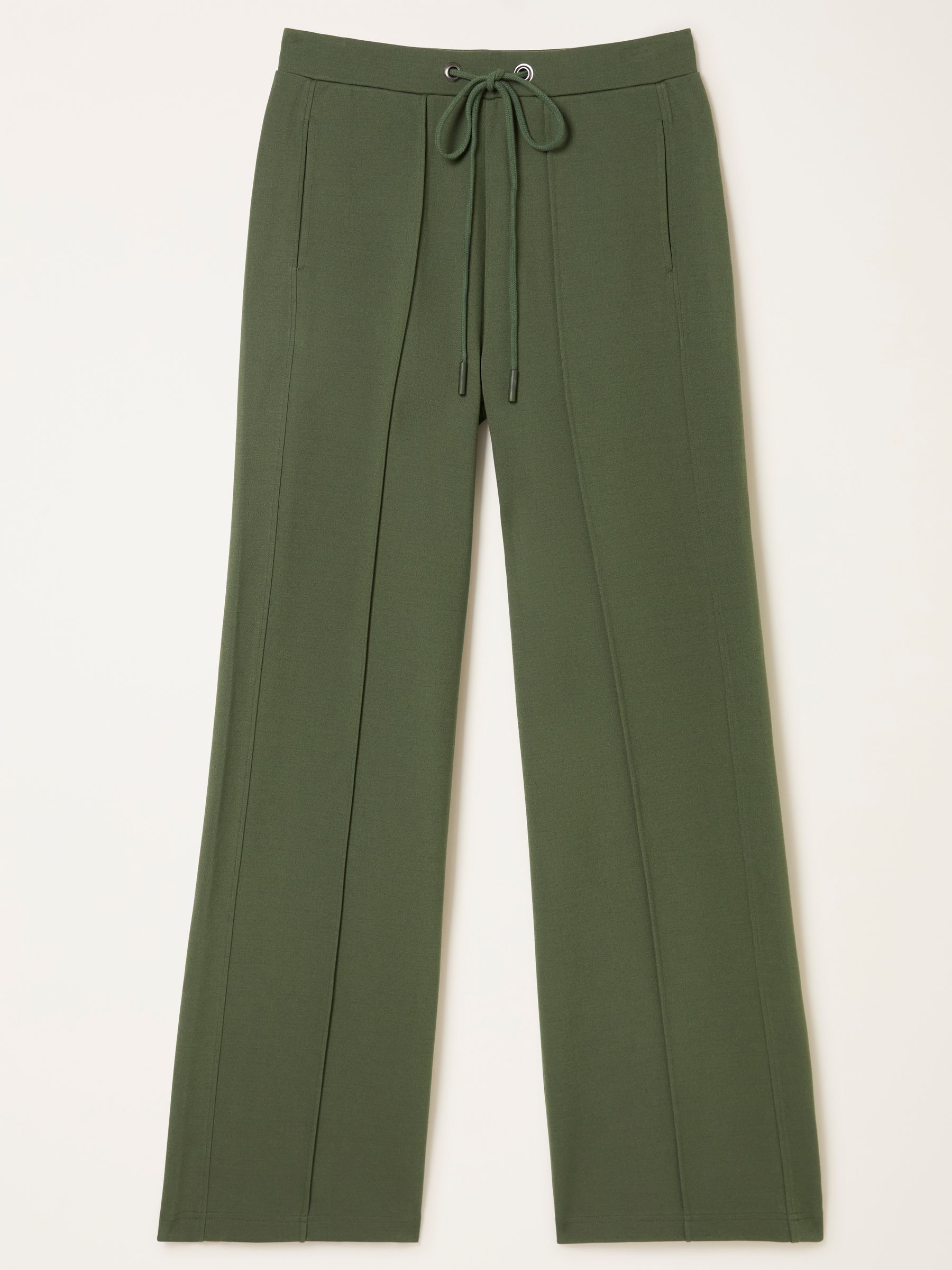 Ely Khaki Green Ponte Wide Leg Trouser - Image 6 of 6