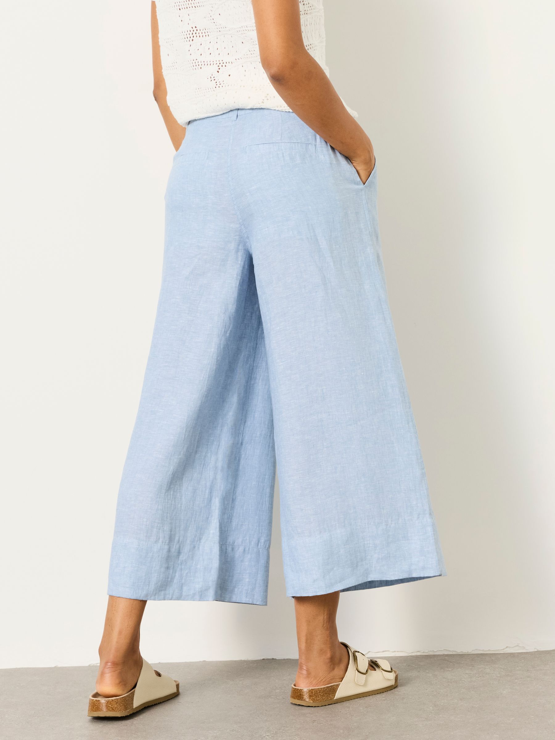 Anya blue Wide Leg Cropped Trousers - Image 2 of 6