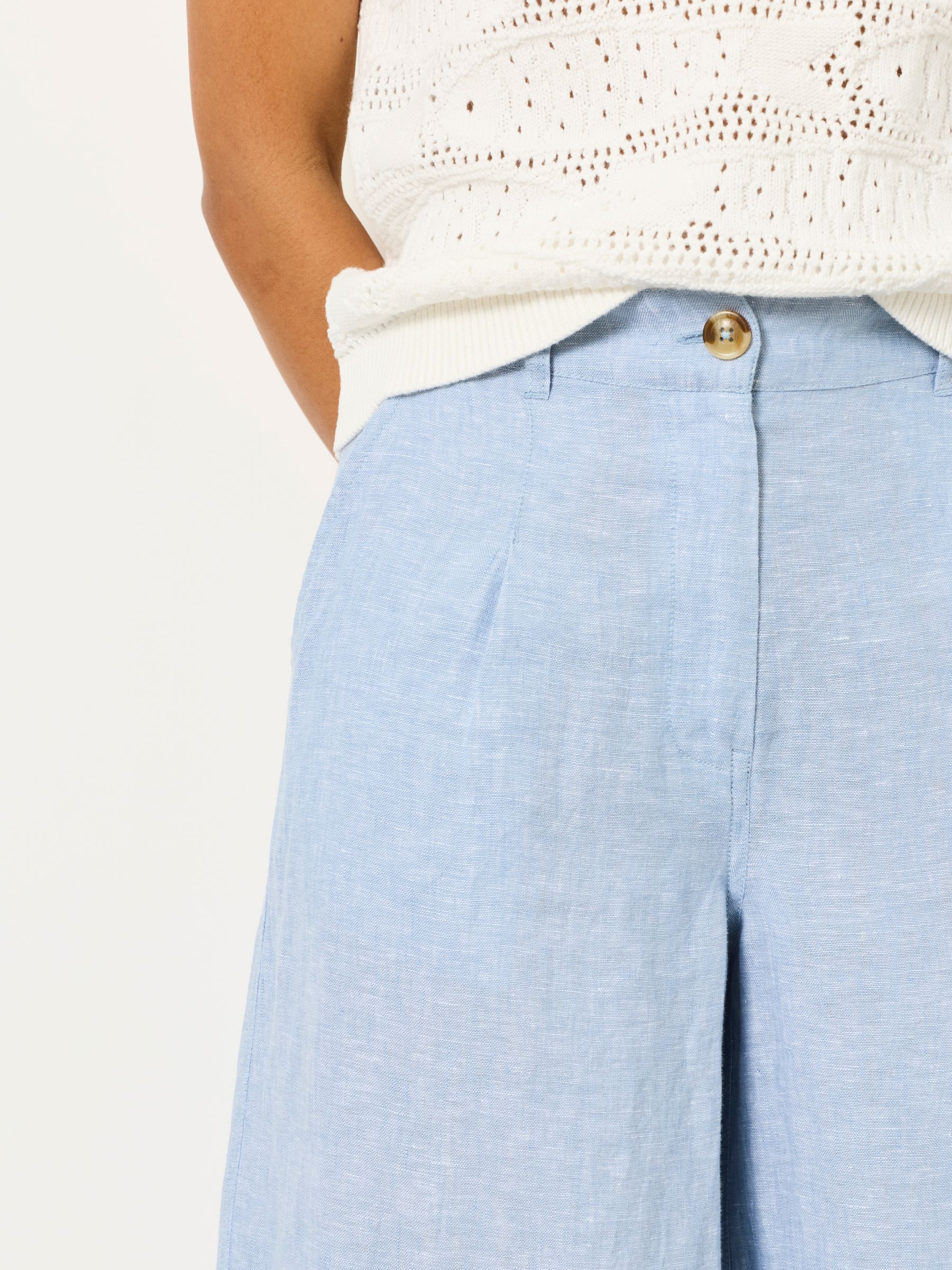 Anya blue Wide Leg Cropped Trousers - Image 4 of 6