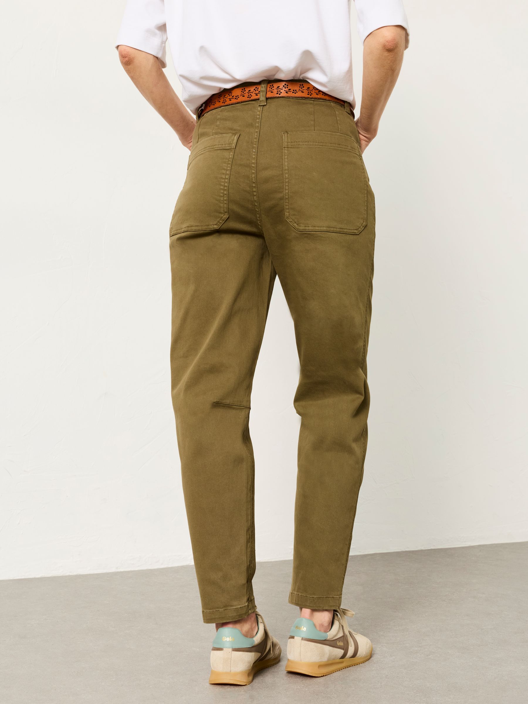 Bella Khaki Green Tapered Chino Trouser - Image 2 of 5