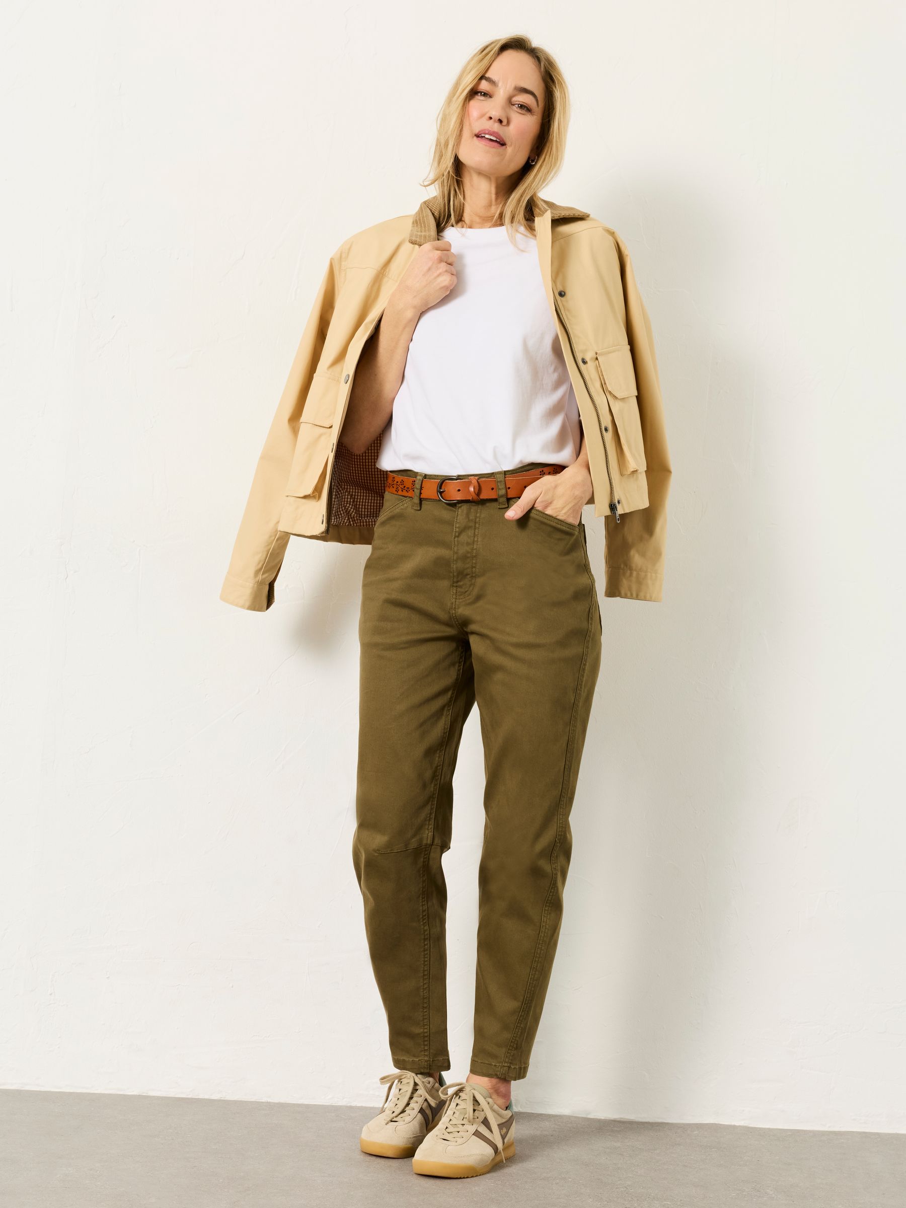 Bella Khaki Green Tapered Chino Trouser - Image 4 of 5