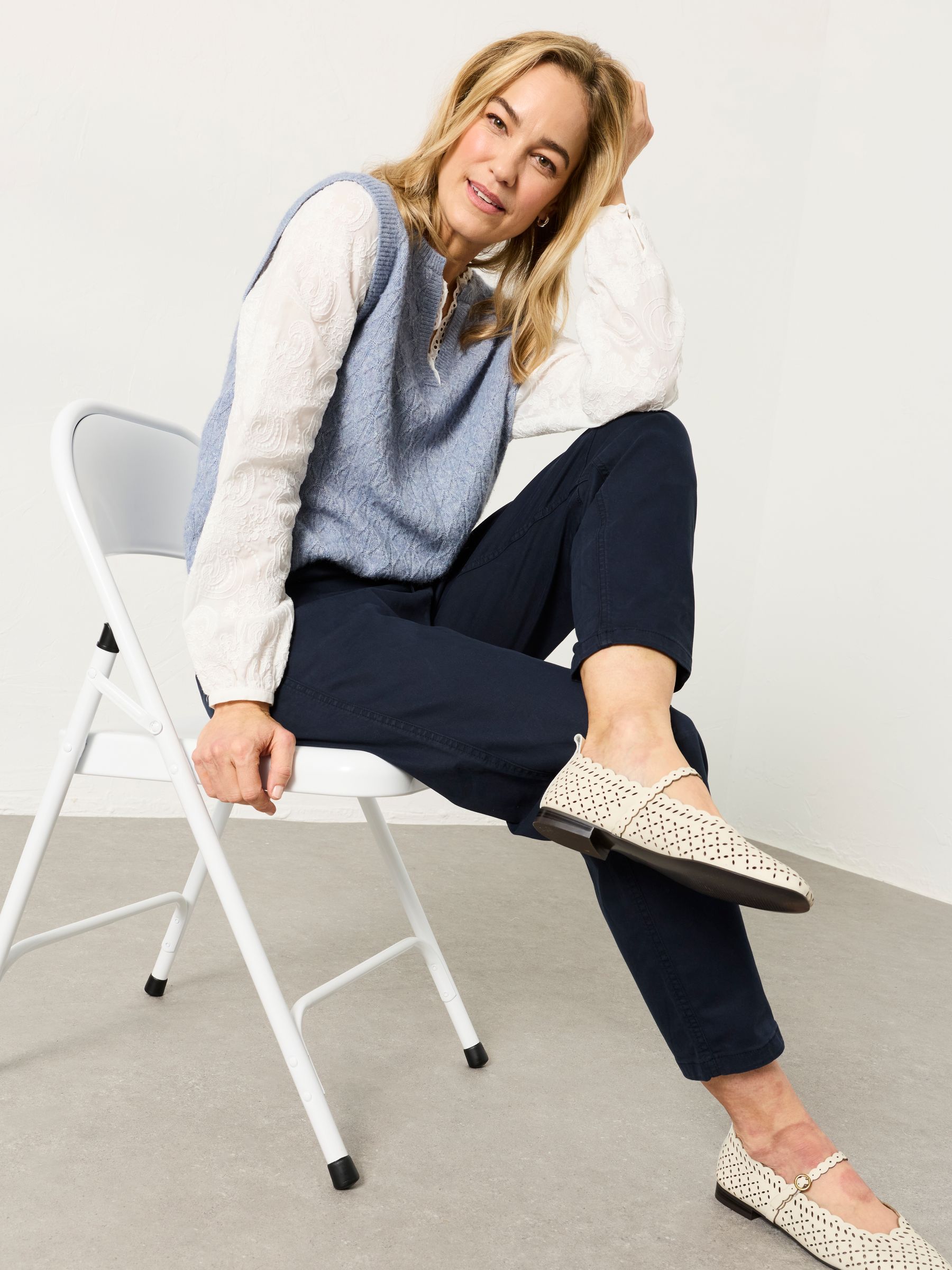 Bella Navy Tapered Chino Trouser - Image 4 of 5