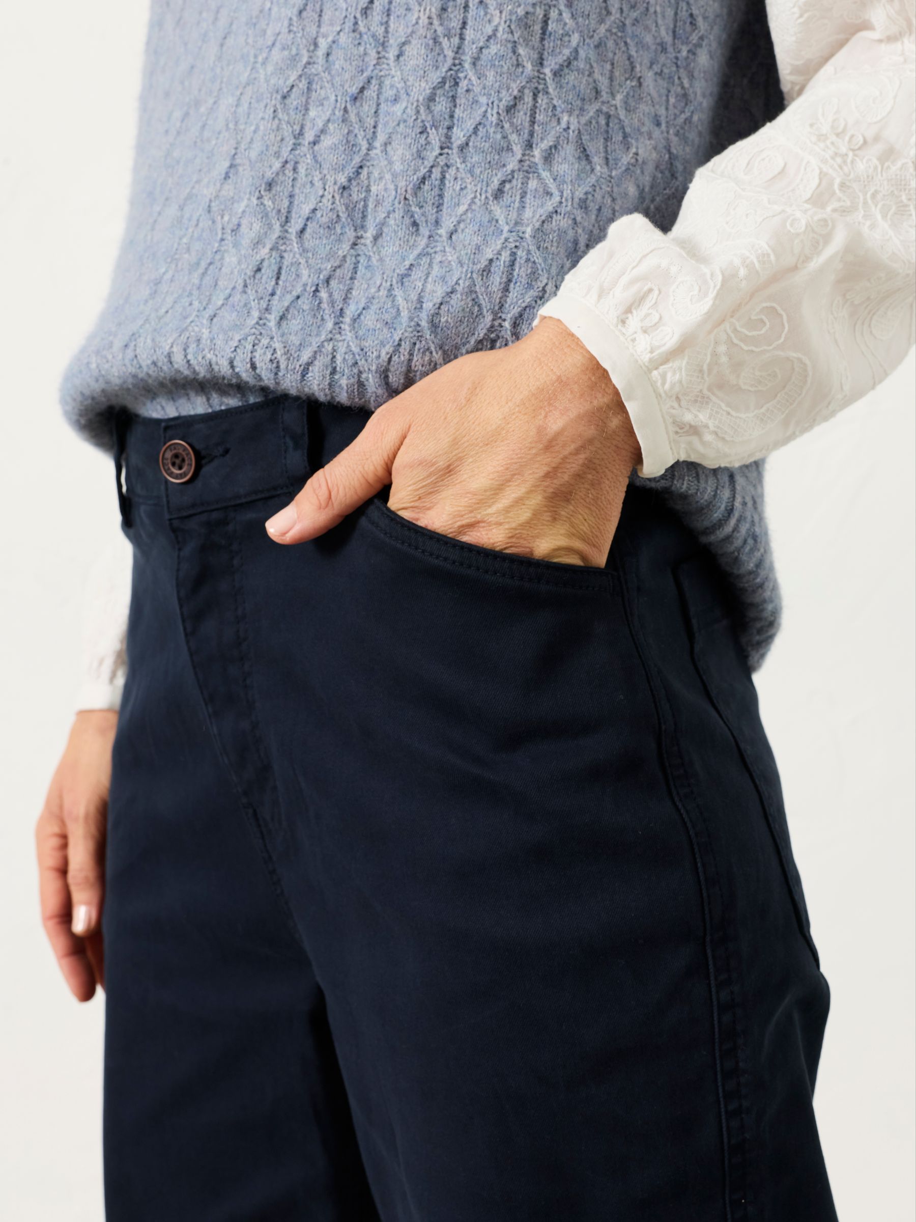 Bella Navy Tapered Chino Trouser - Image 5 of 5 Bella Navy Tapered Chino Trouser - Image 5 of 5