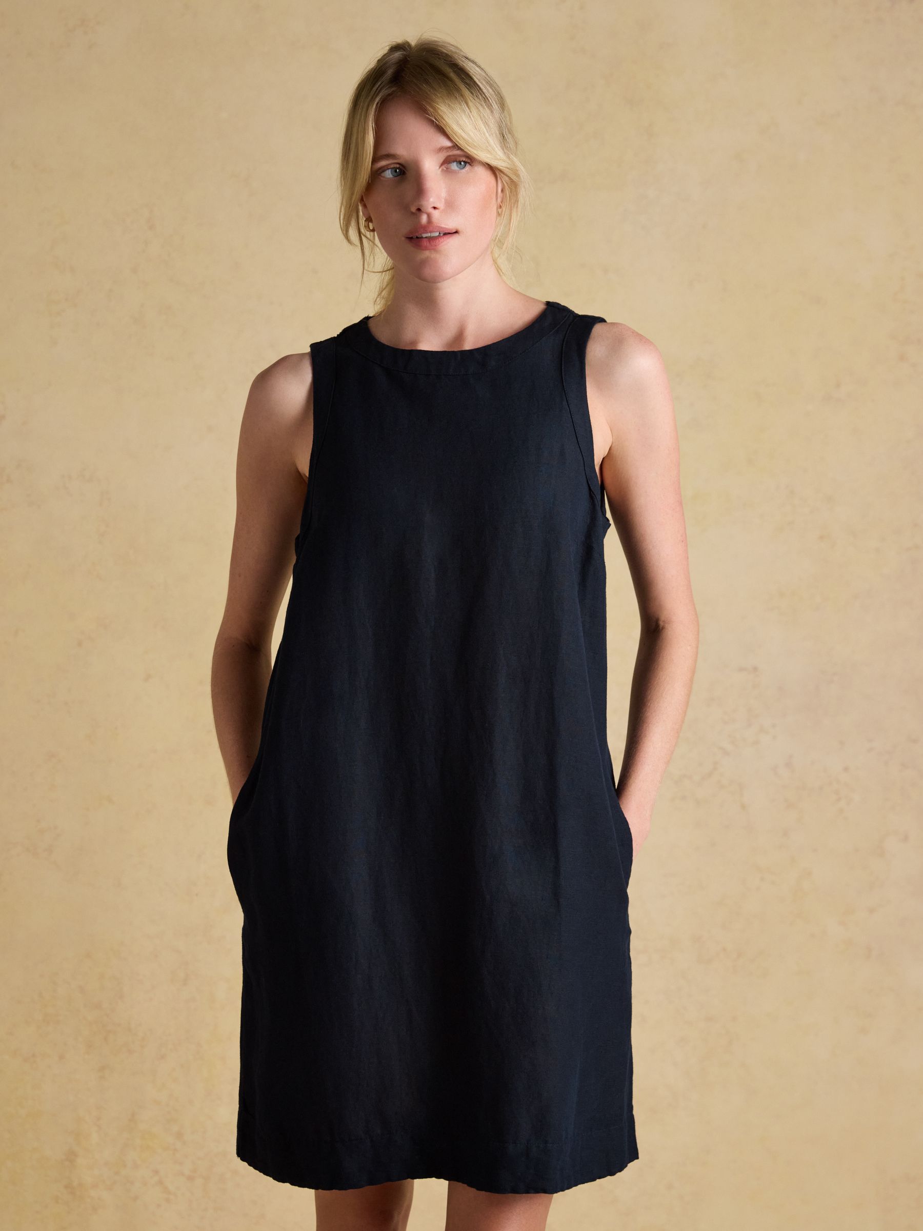 Delphine Navy Blue Shift Dress - Image 1 of 6