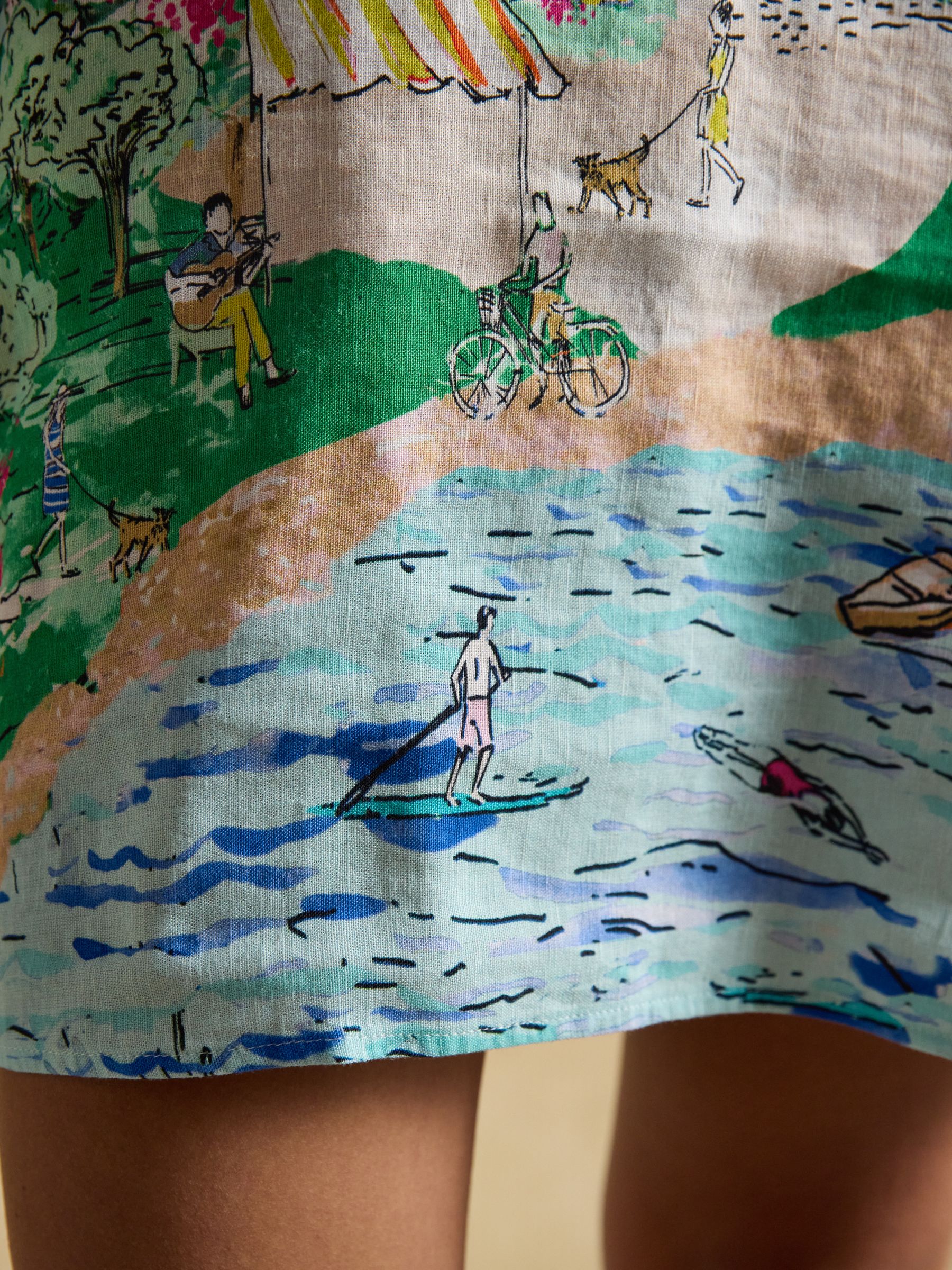 Delphine White Fiesta Scene Shift Knee Length Dress - Image 6 of 9