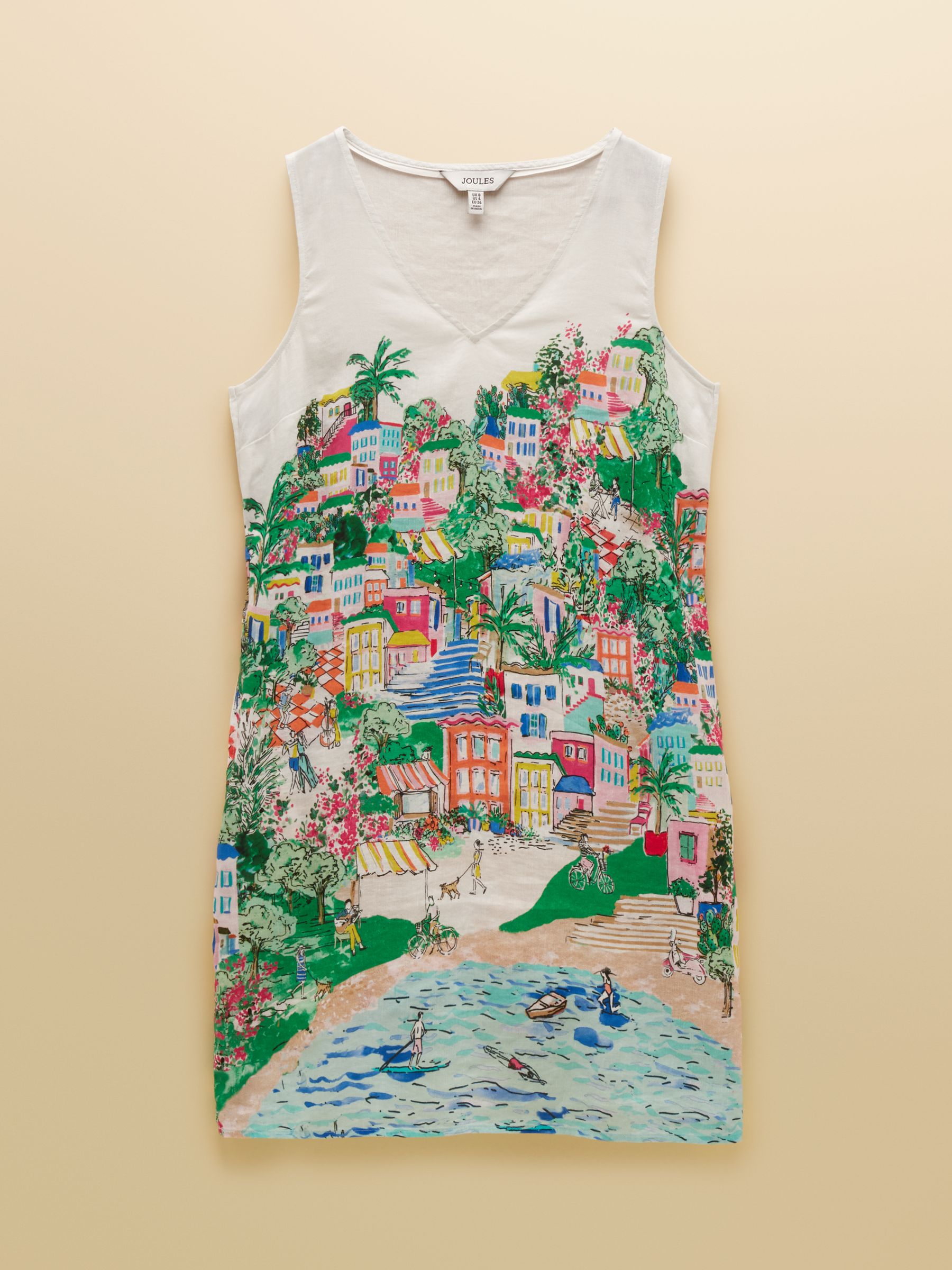 Delphine White Fiesta Scene Shift Knee Length Dress - Image 9 of 9