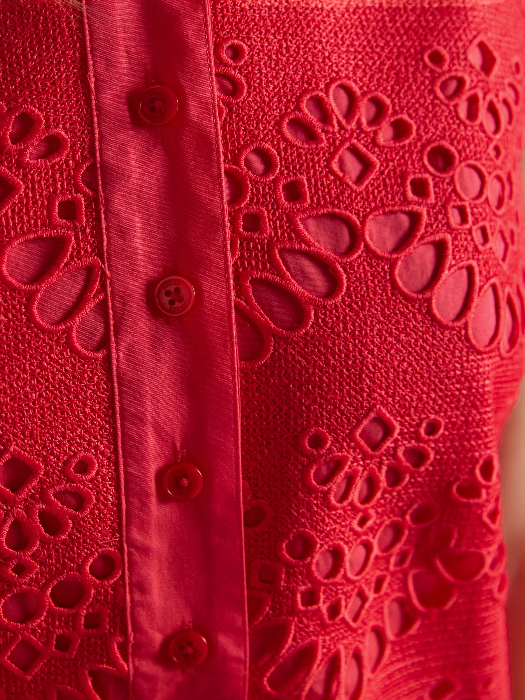 Taylor Red Cayenne Broderie Shift Midi Dress - Image 4 of 7