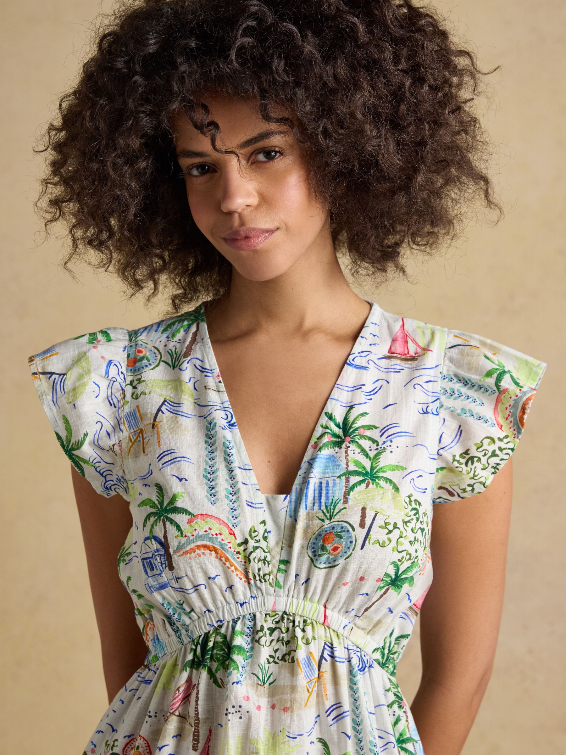 Winnie Multi/White Frill Shoulder Maxi Dress - Image 4 of 8