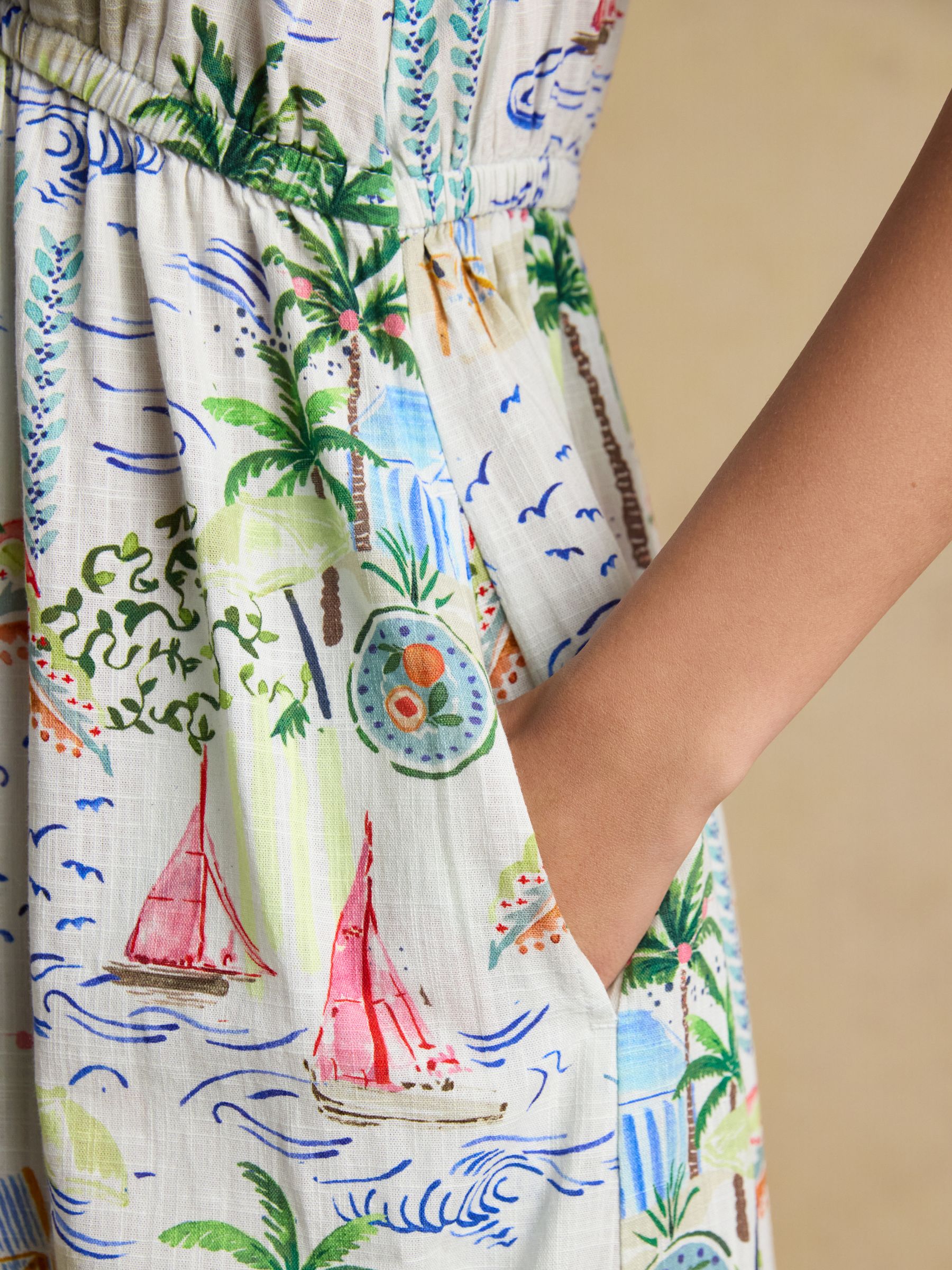 Winnie Multi/White Frill Shoulder Maxi Dress - Image 5 of 8