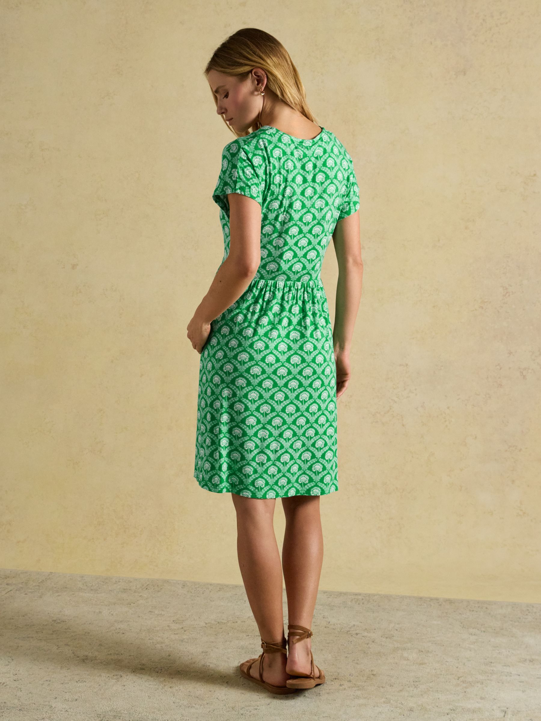Nia Green & White Foulard Jersey Short Dress - Image 2 of 8 Nia Green & White Foulard Jersey Short Dress - Image 2 of 8