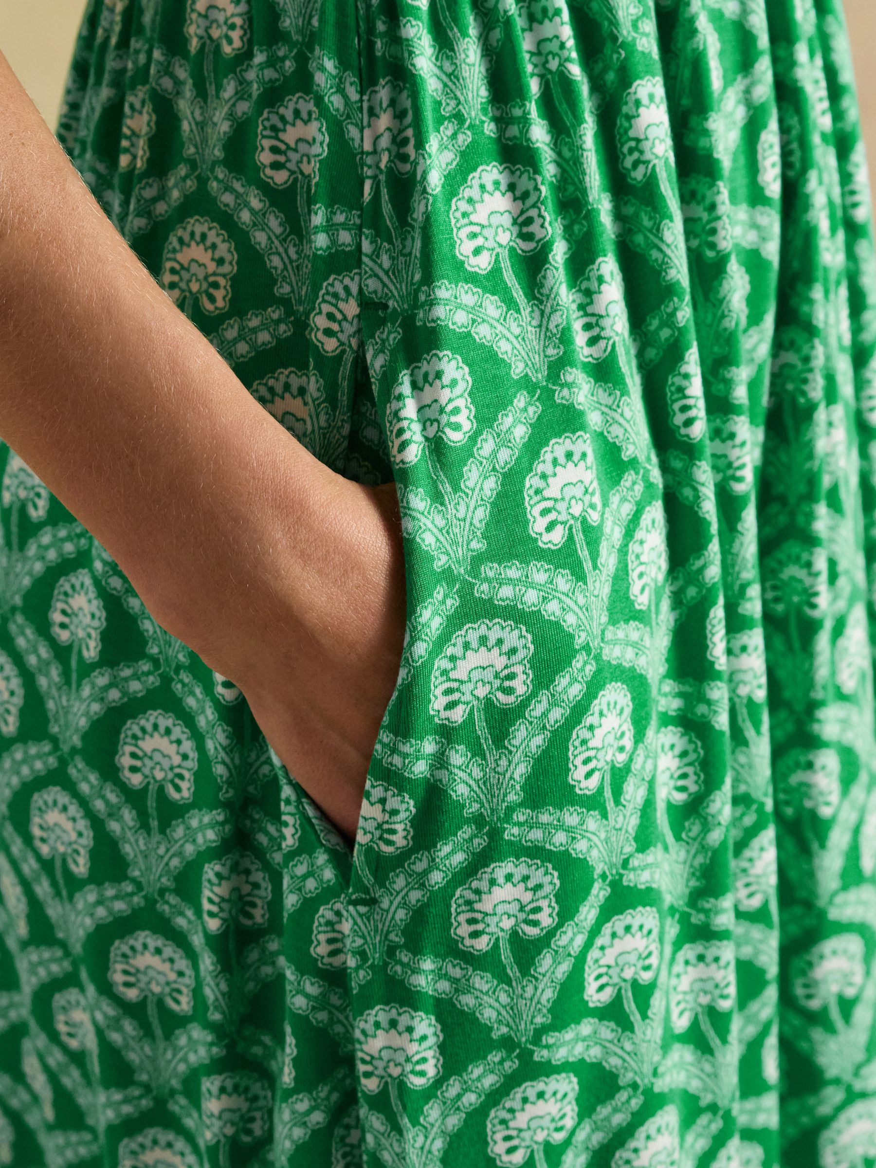 Nia Green & White Foulard Jersey Short Dress - Image 3 of 8