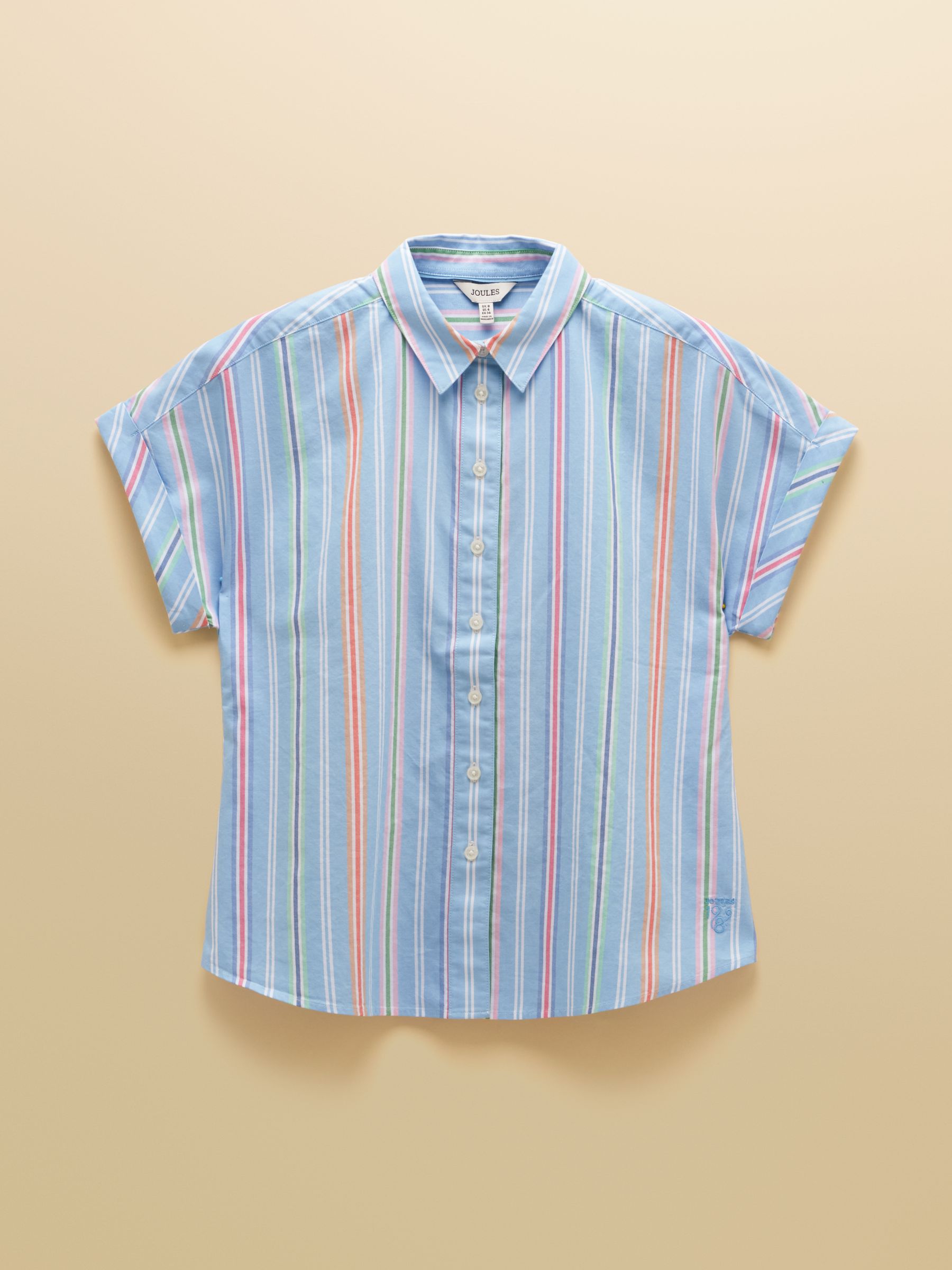 Kiera Blue Striped Short Sleeve Relaxed Fit Shirt - Image 10 of 10 Kiera Blue Striped Short Sleeve Relaxed Fit Shirt - Image 10 of 10