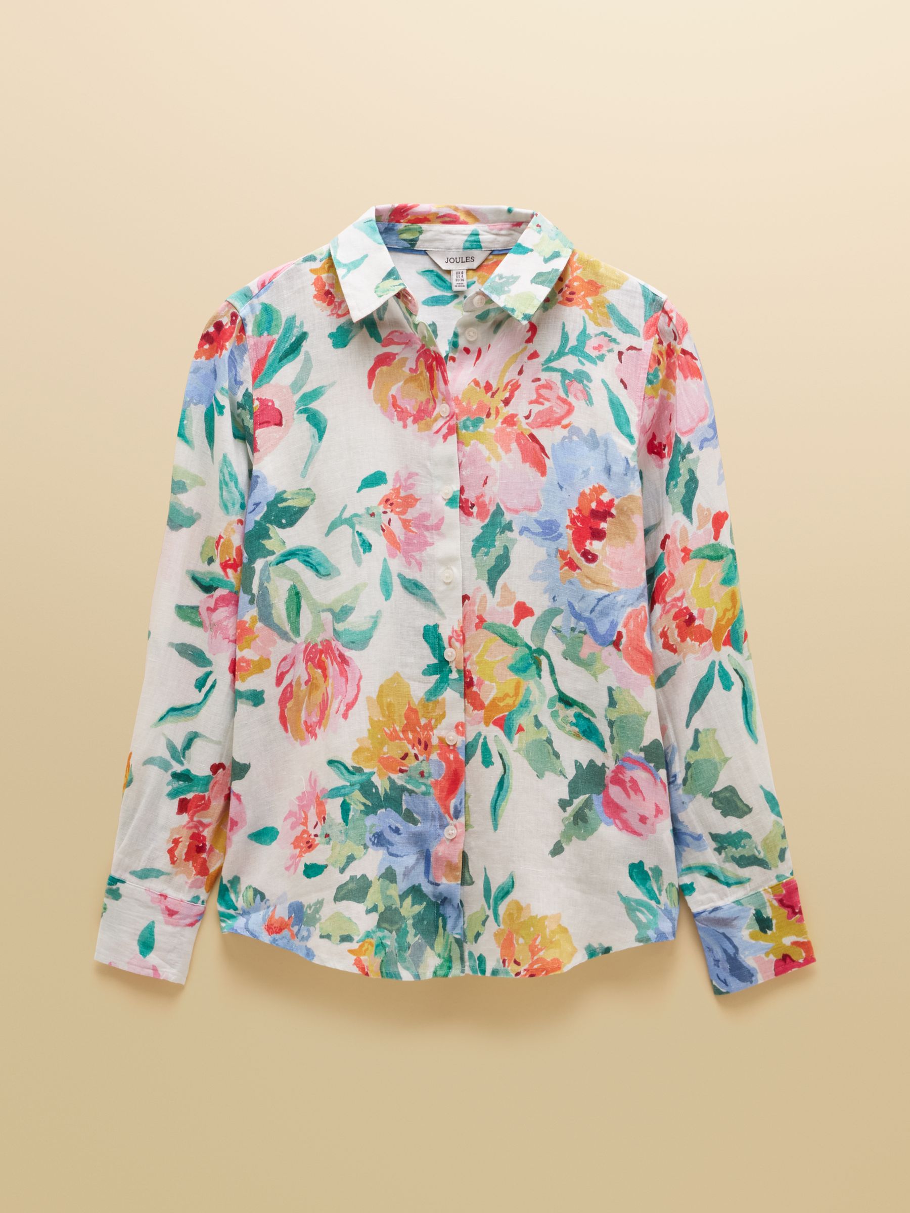 Anna Multi Long Sleeve 100% Linen Shirt - Image 8 of 8