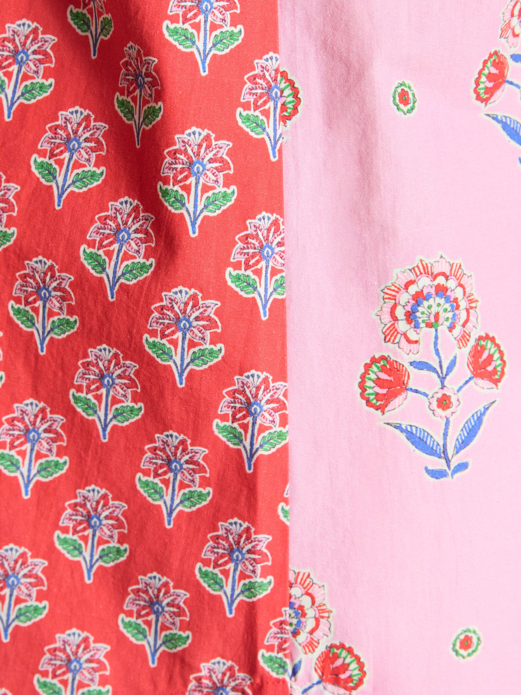 Iris Pink & Orange Sleeveless Frill Neck Shirt - Image 6 of 7