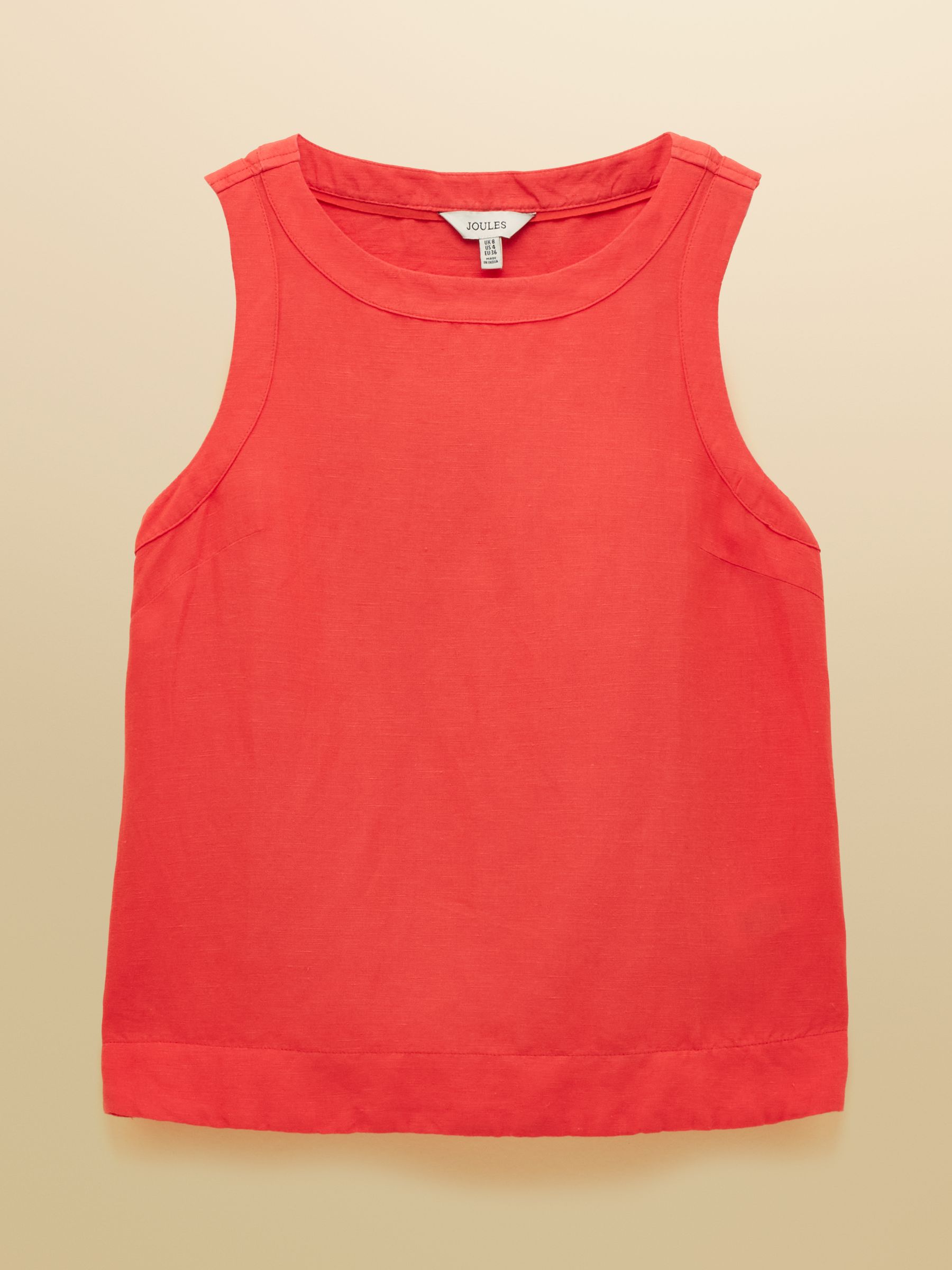 Cove Orange Round Neck Sleeveless Linen Blend Top - Image 7 of 7