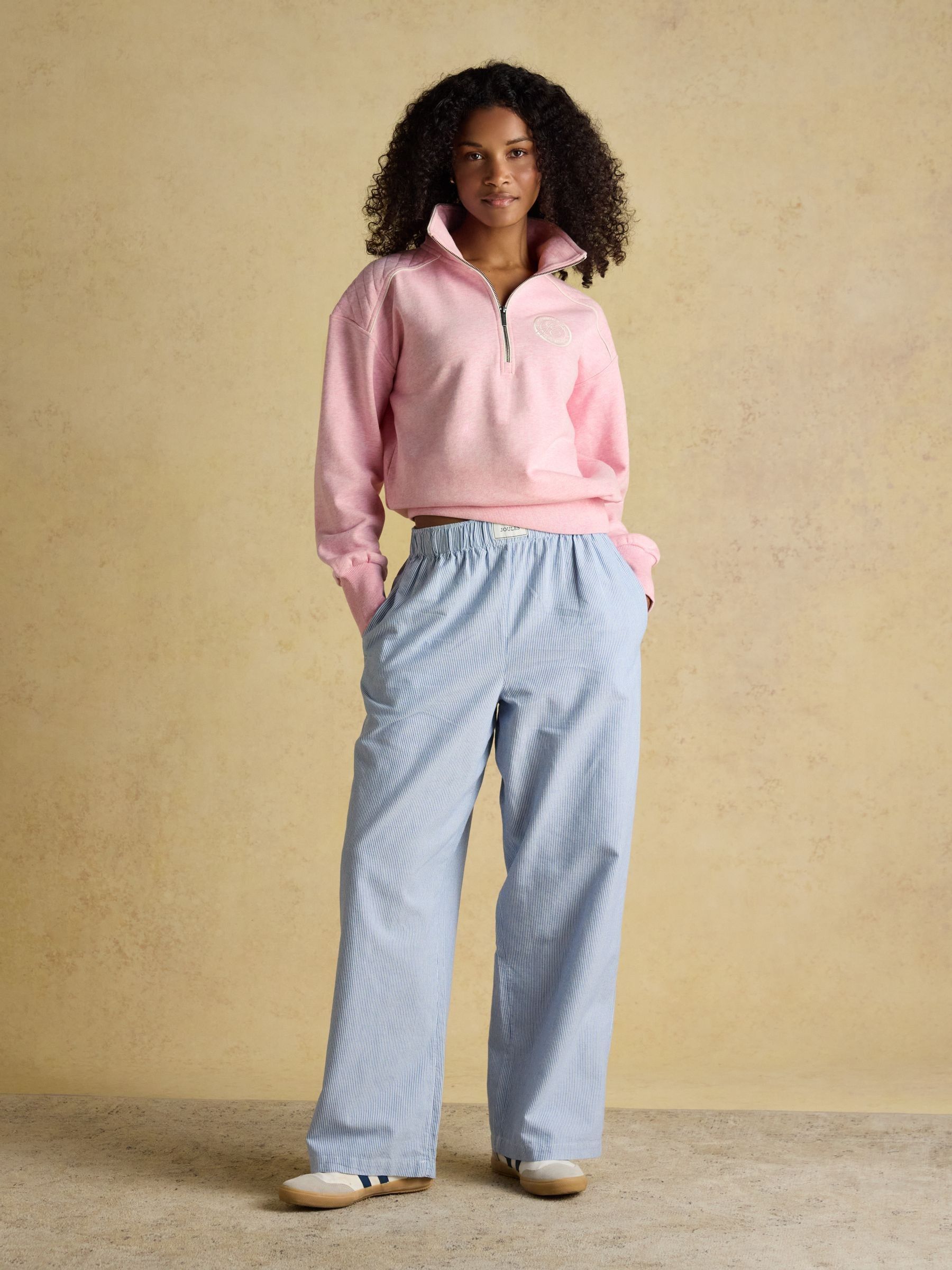 Pink Embroidered Quarter Zip Sweatshirt - Image 3 of 9