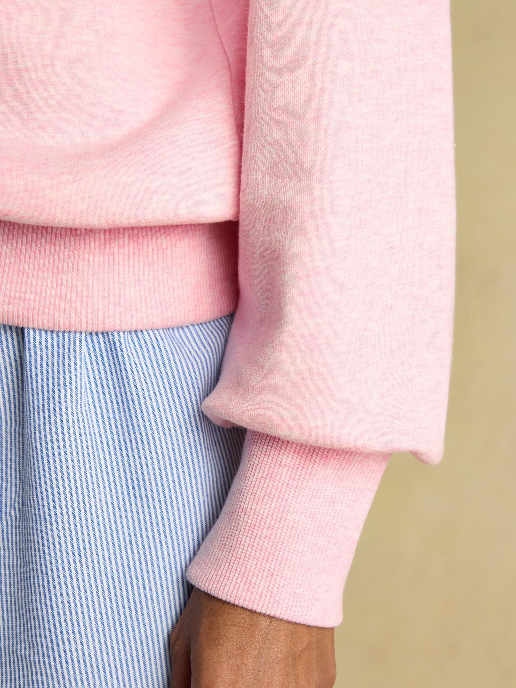 Pink Embroidered Quarter Zip Sweatshirt - Image 8 of 9