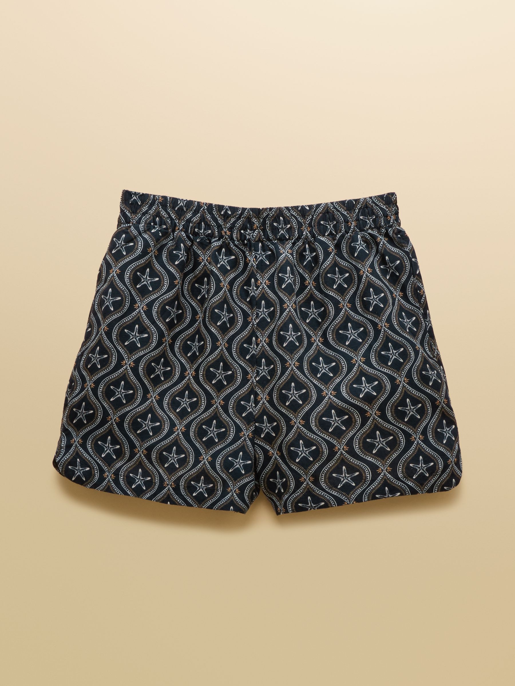 Navy Starfish Pull On Pure Linen Shorts - Image 9 of 9