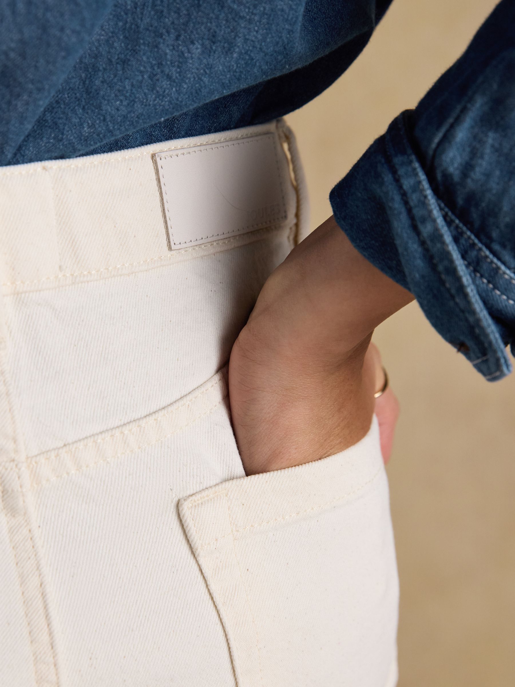 Cream Denim Shorts - Image 6 of 7