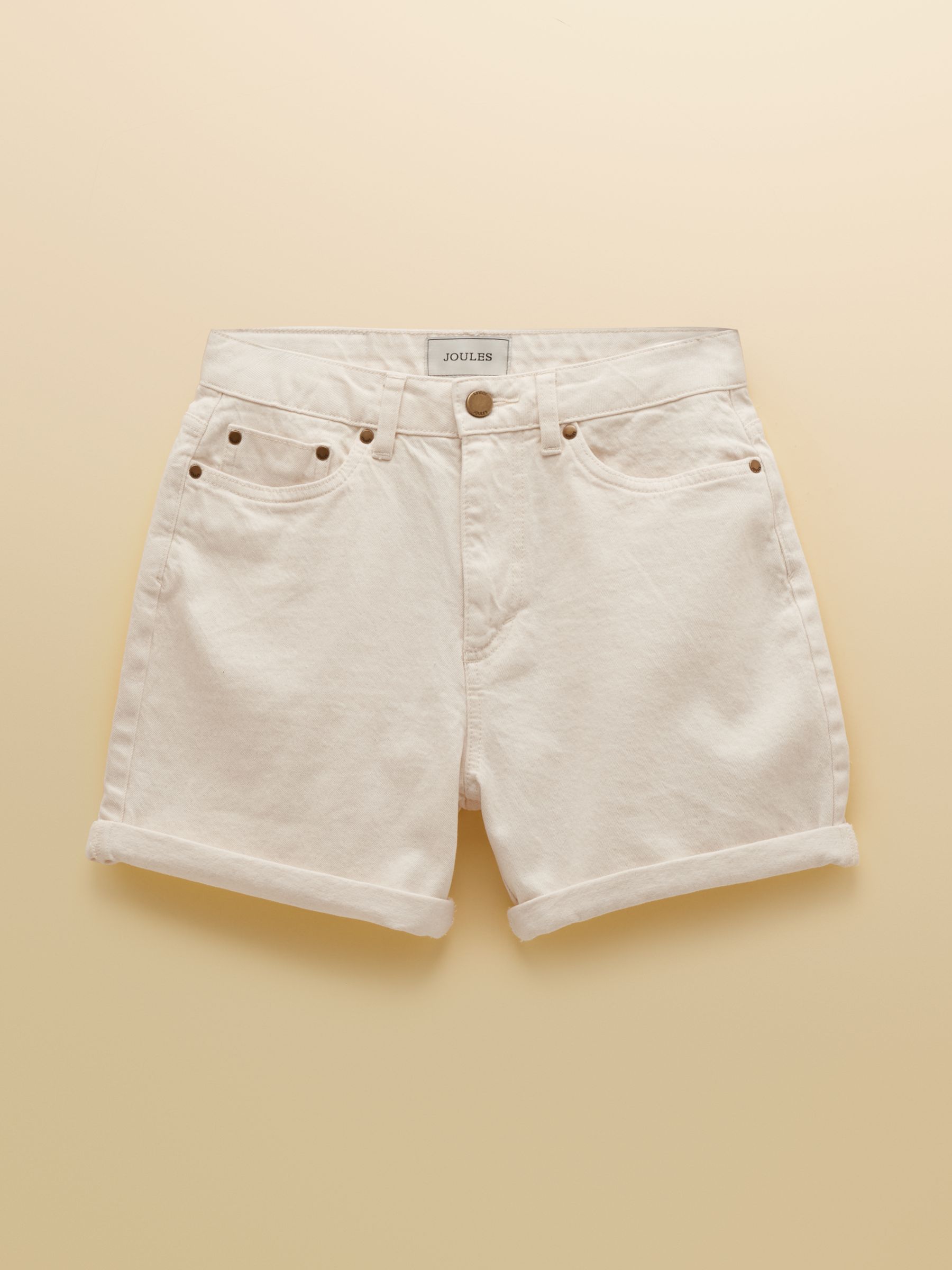 Cream Denim Shorts - Image 7 of 7 Cream Denim Shorts - Image 7 of 7
