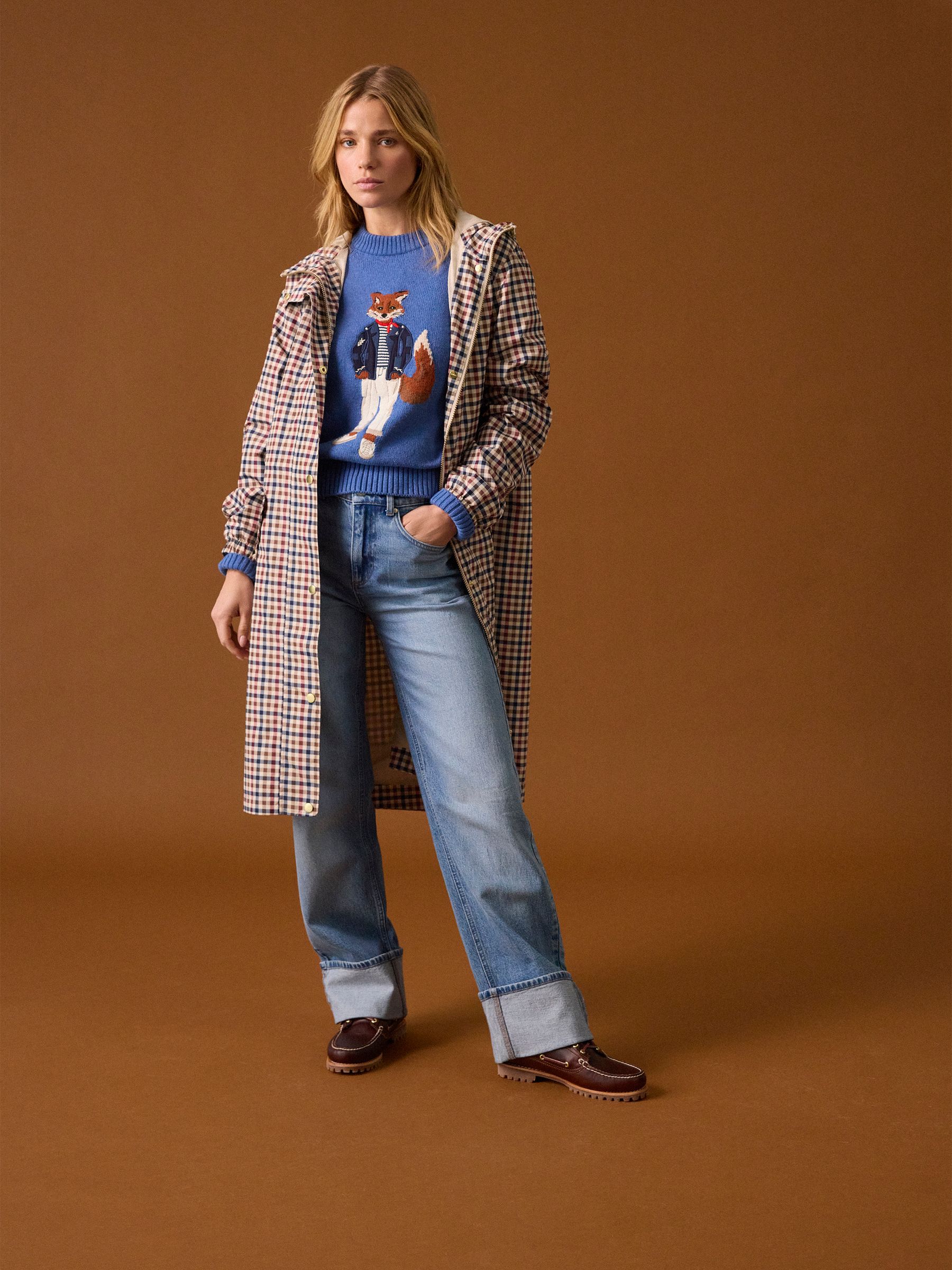 High Waisted Mid Blue Wide Leg Turn Up Jeans - Image 2 of 2