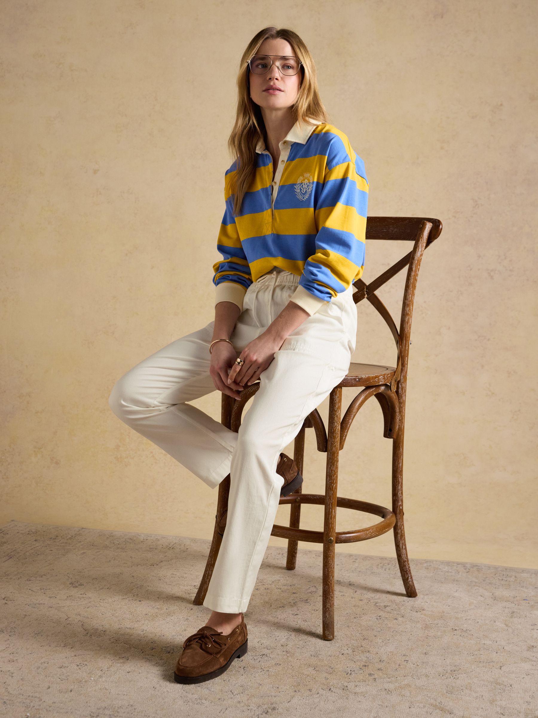 Ecru Relaxed Chino Tapered Trousers - Image 3 of 8