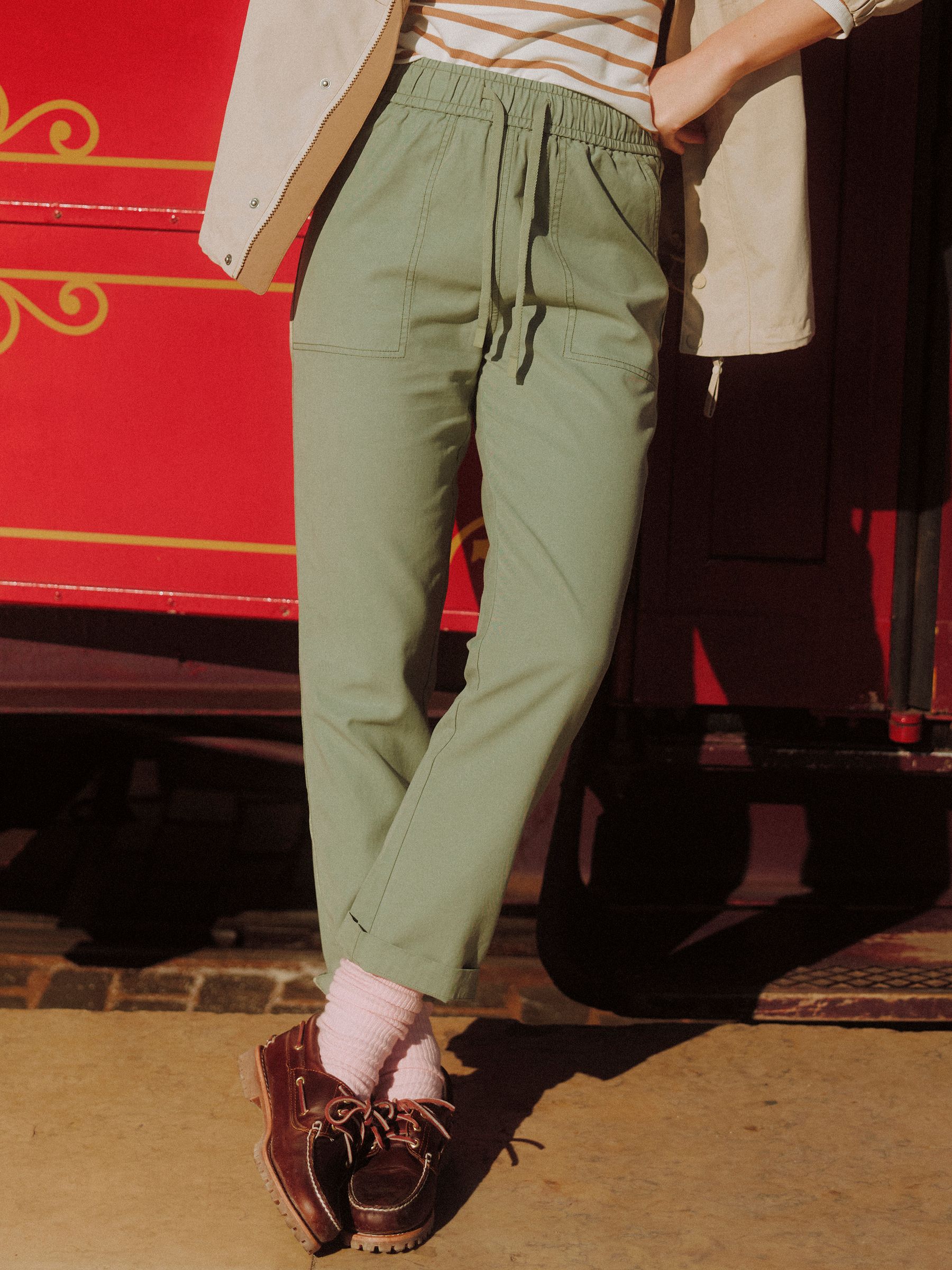 Khaki Green Relaxed Chino Tapered Trousers - Image 1 of 10