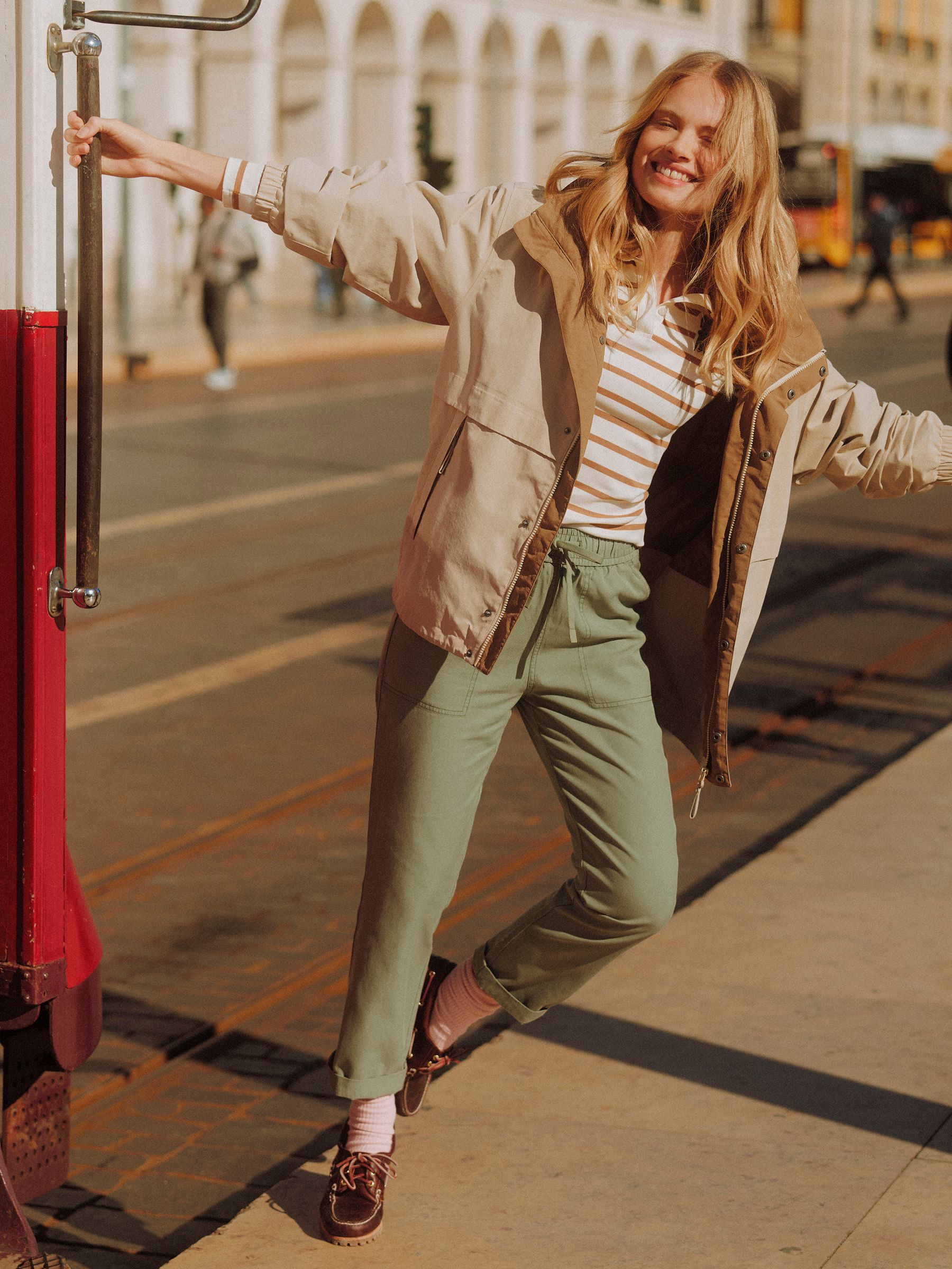 Khaki Green Relaxed Chino Tapered Trousers - Image 2 of 10