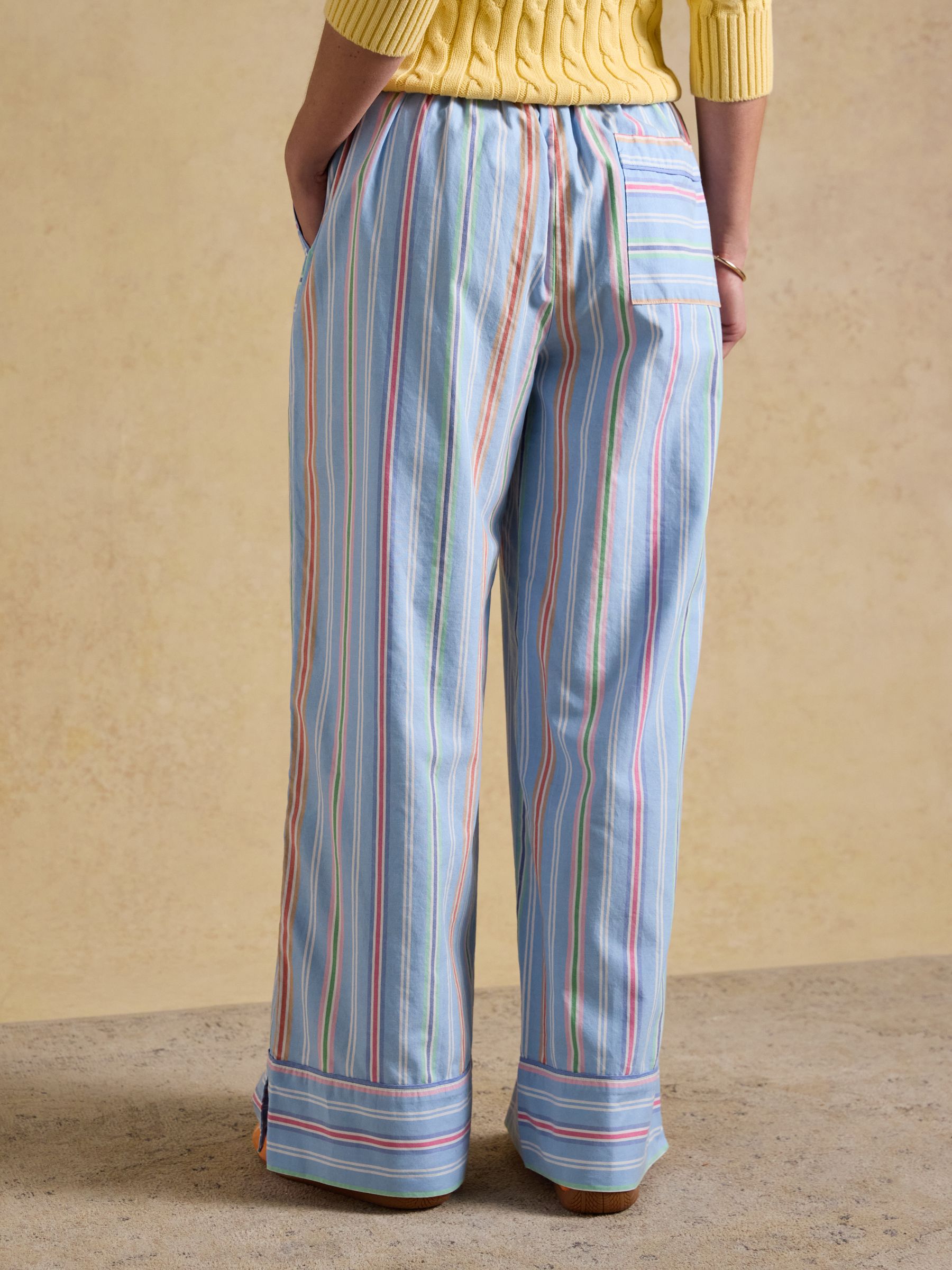 Bella Blue Striped Pull On Cotton Trousers - Image 2 of 8