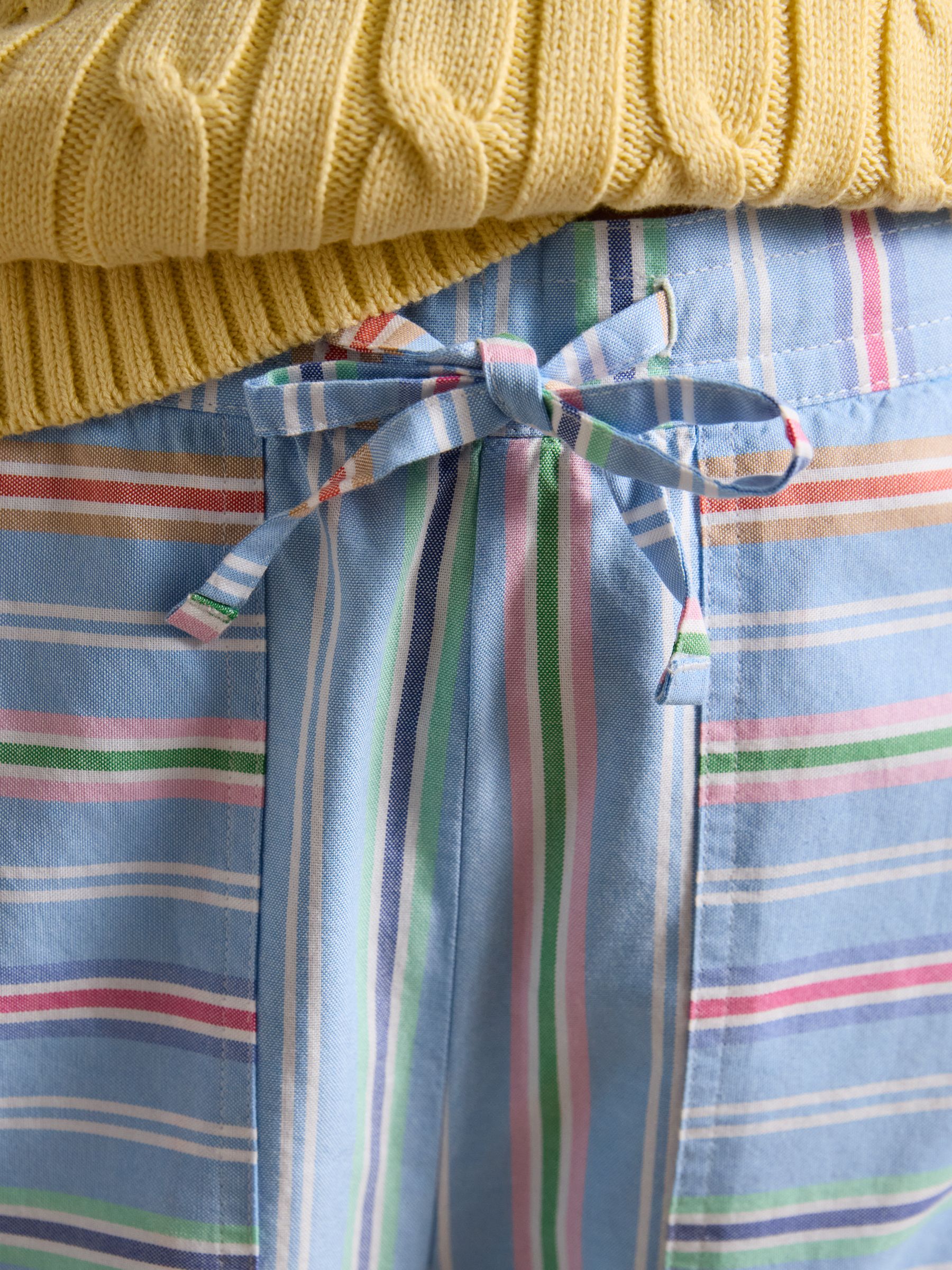 Bella Blue Striped Pull On Cotton Trousers - Image 3 of 8