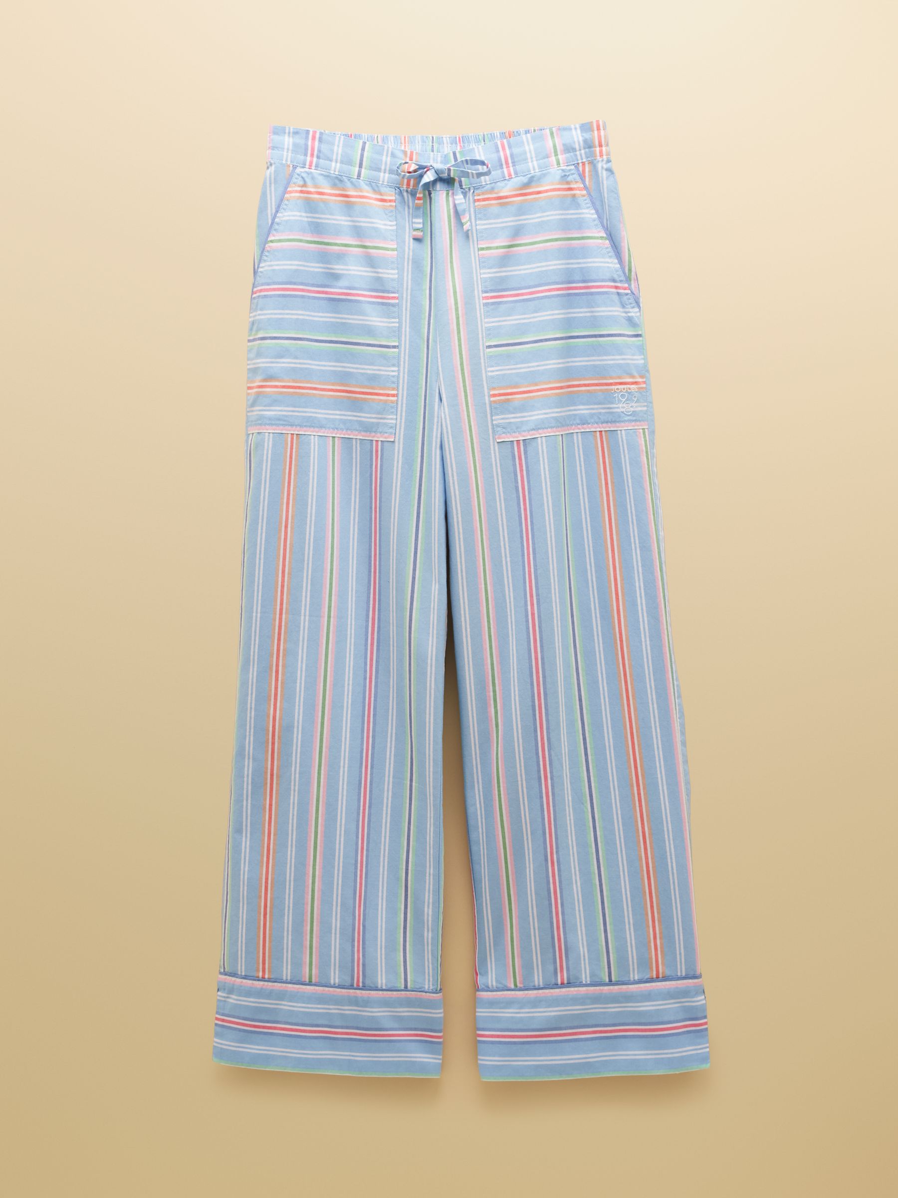Bella Blue Striped Pull On Cotton Trousers - Image 8 of 8
