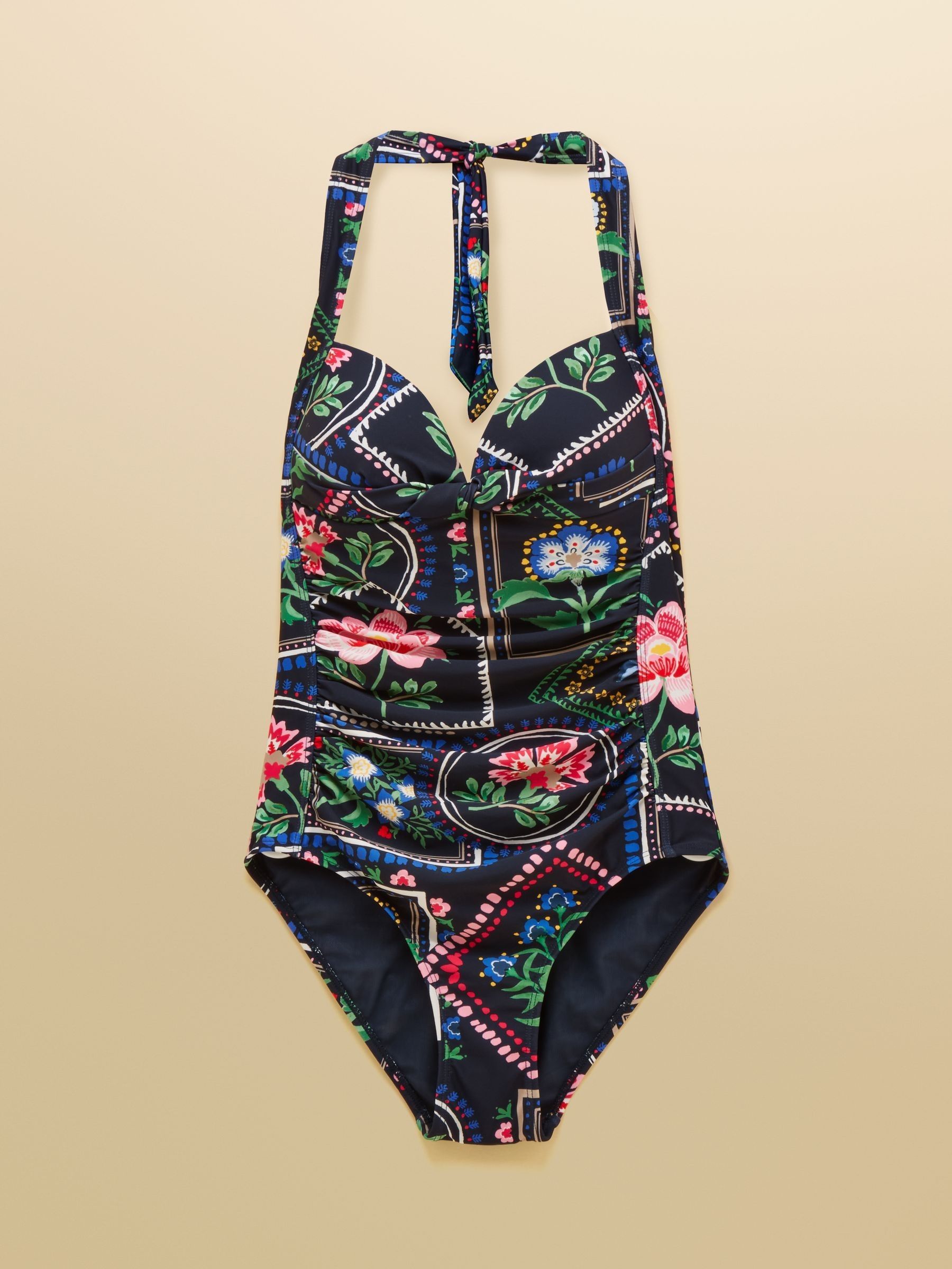 Jasmine Navy Floral Halterneck Swimsuit - Image 8 of 8