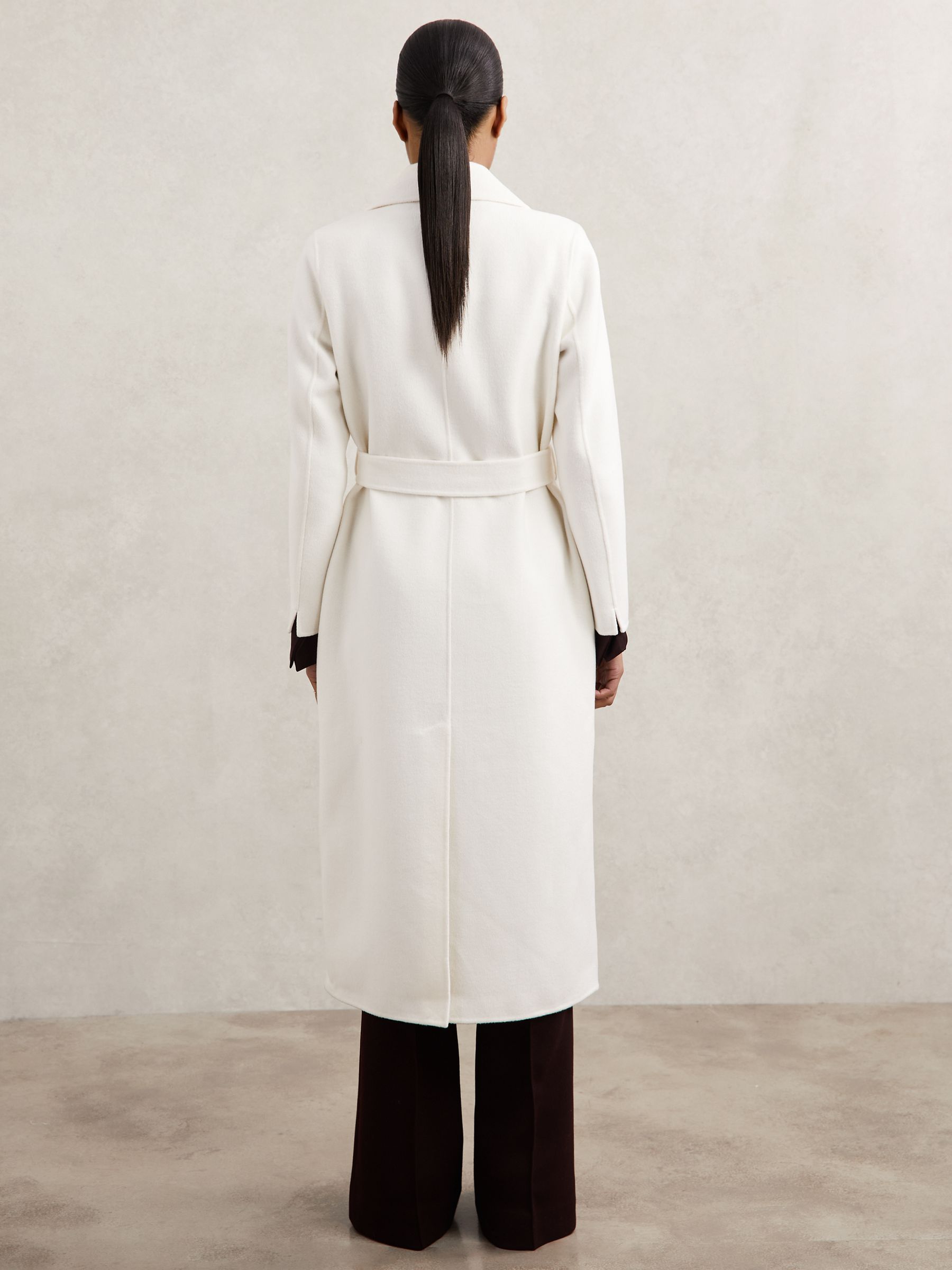 Double-Breasted Blindseam Coat Wool-Blend in Cream - Image 5 of 6