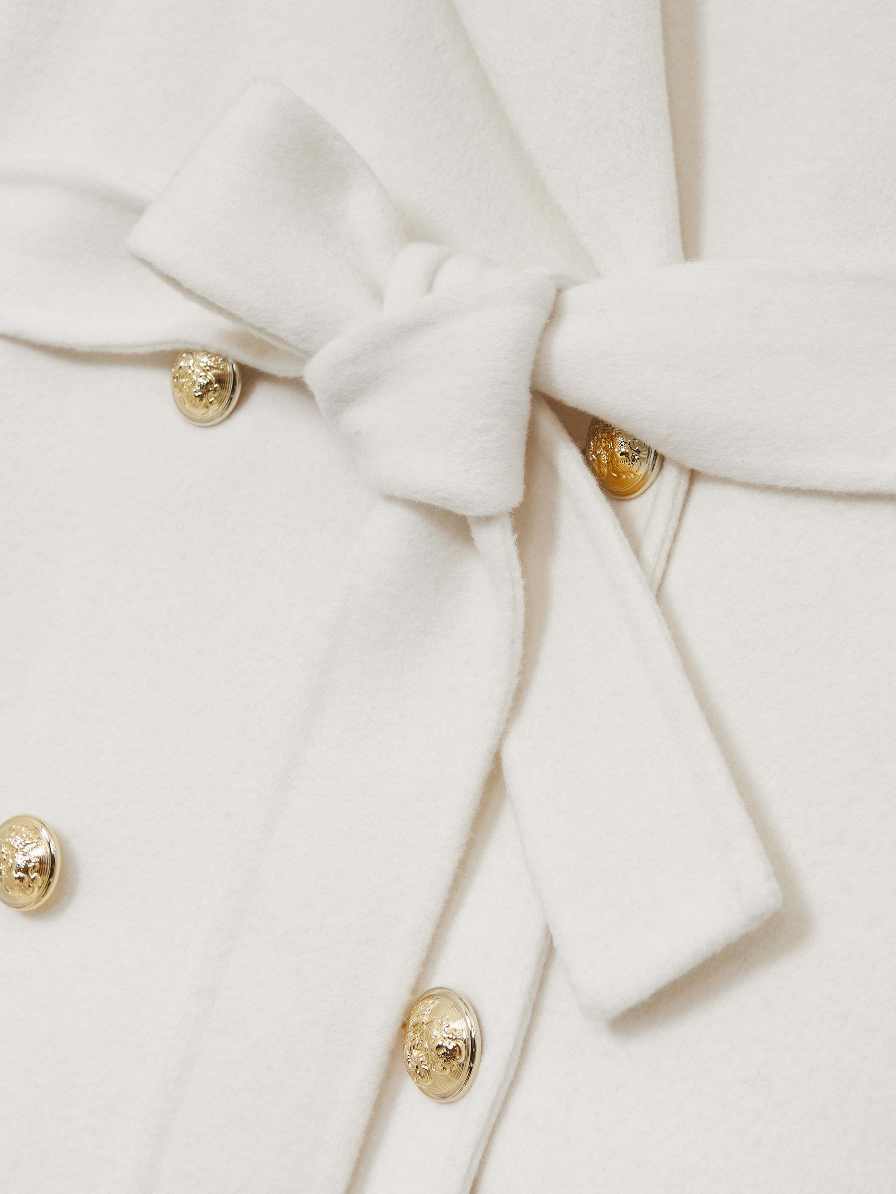Double-Breasted Blindseam Coat Wool-Blend in Cream - Image 6 of 6