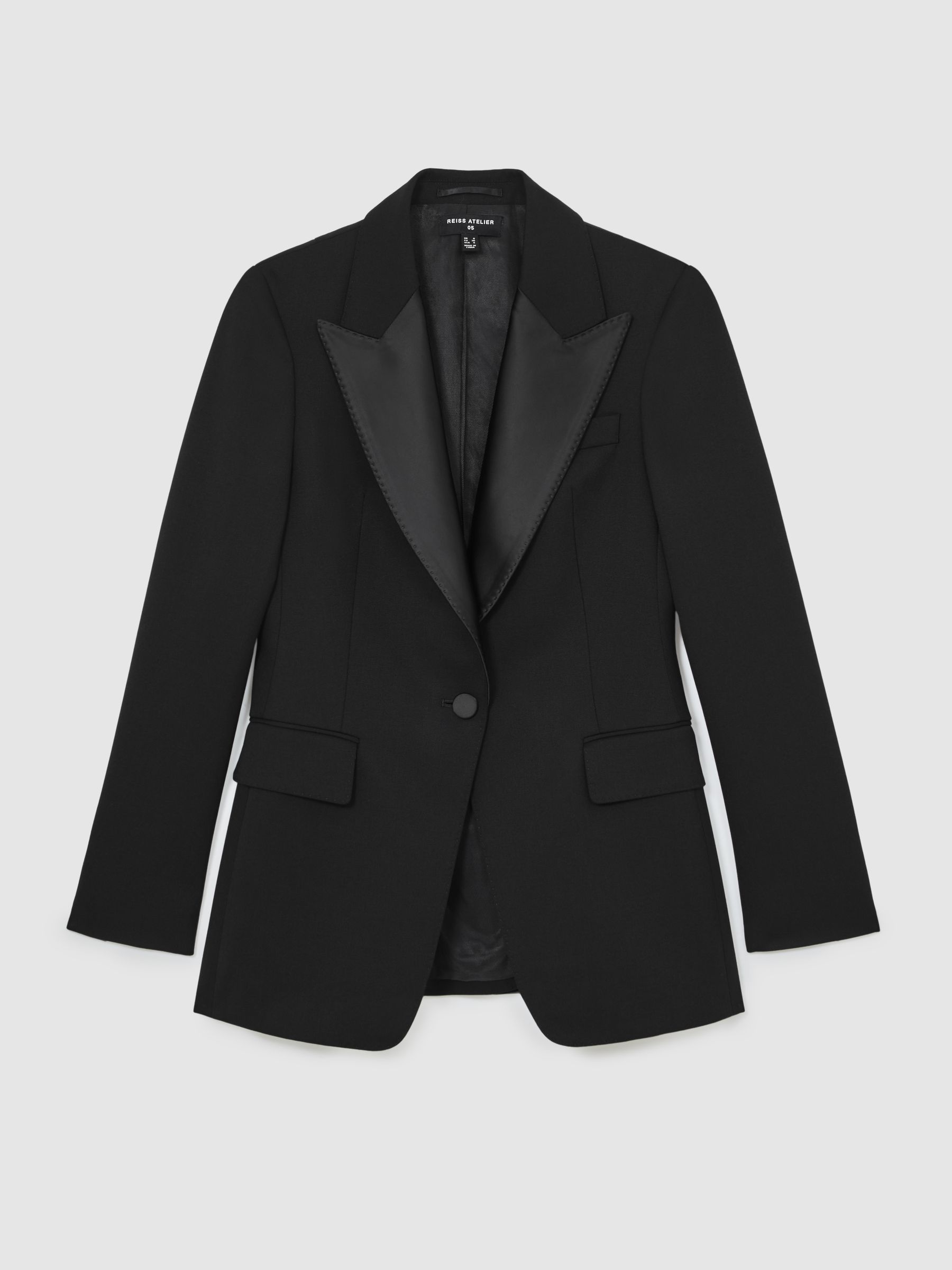 Atelier Single-Breasted Tuxedo Blazer in Black - image 1