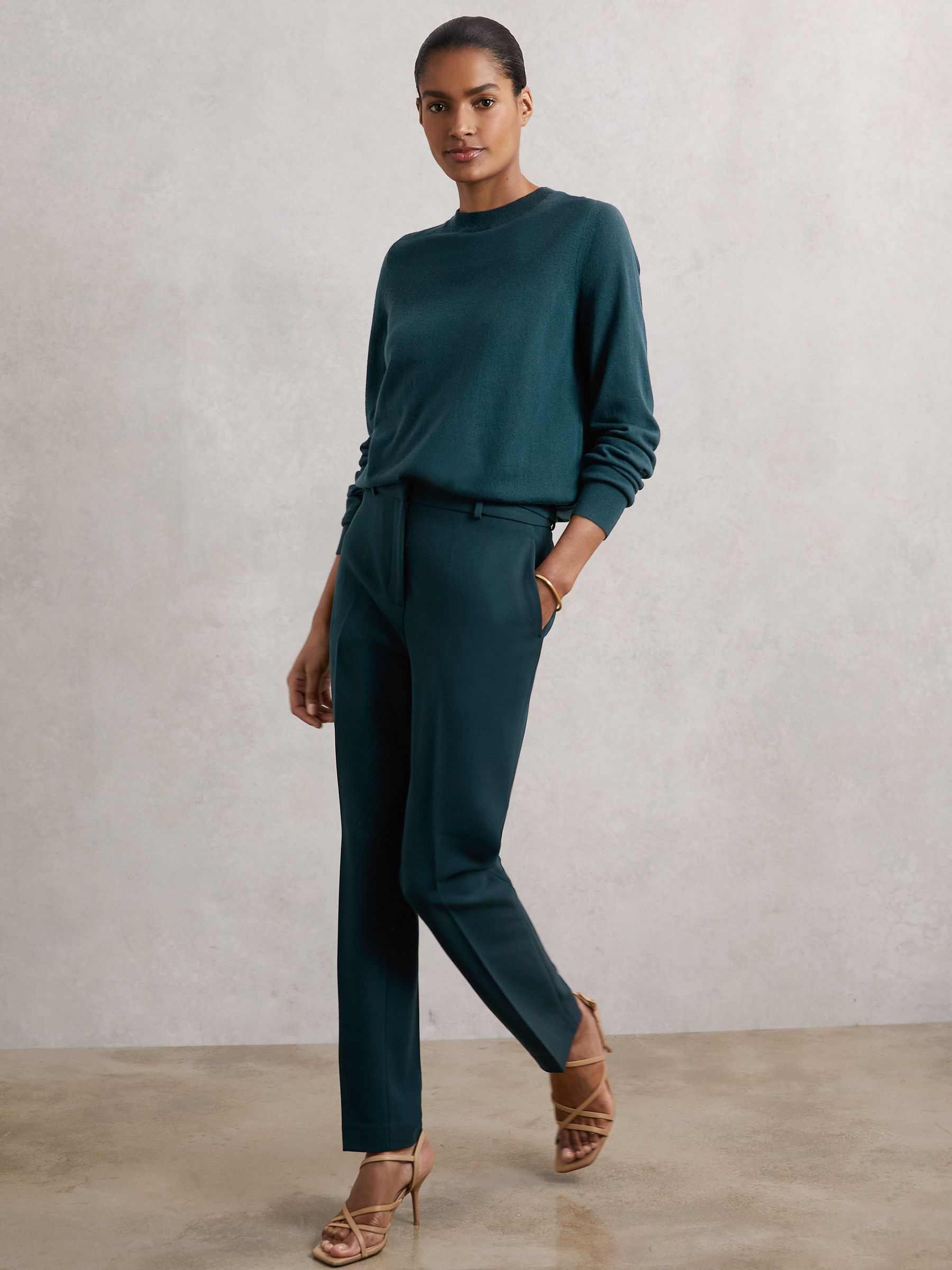 Petite Slim Fit Suit Trousers in Teal - Image 1 of 7 Petite Slim Fit Suit Trousers in Teal - Image 1 of 7