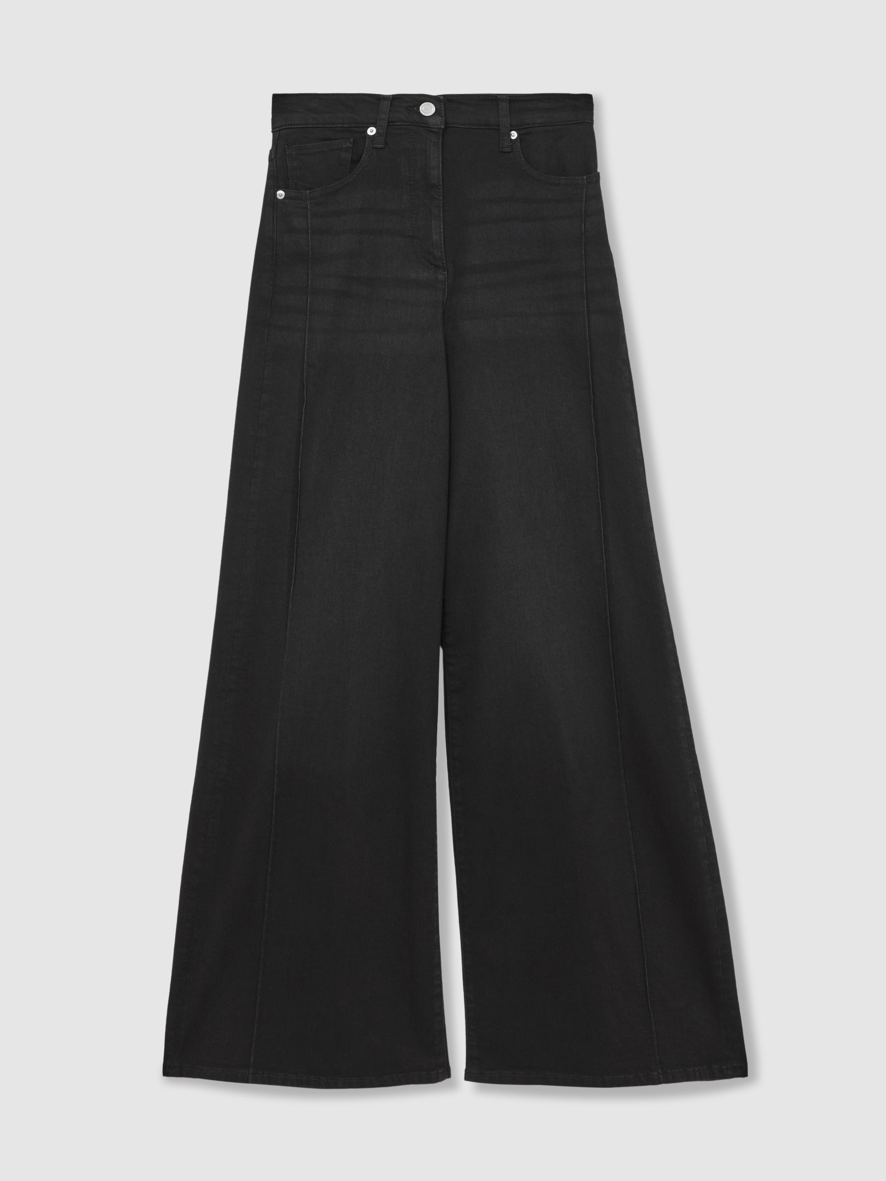 Stretch-Cotton Wide-Leg Jeans in Black - Image 2 of 7