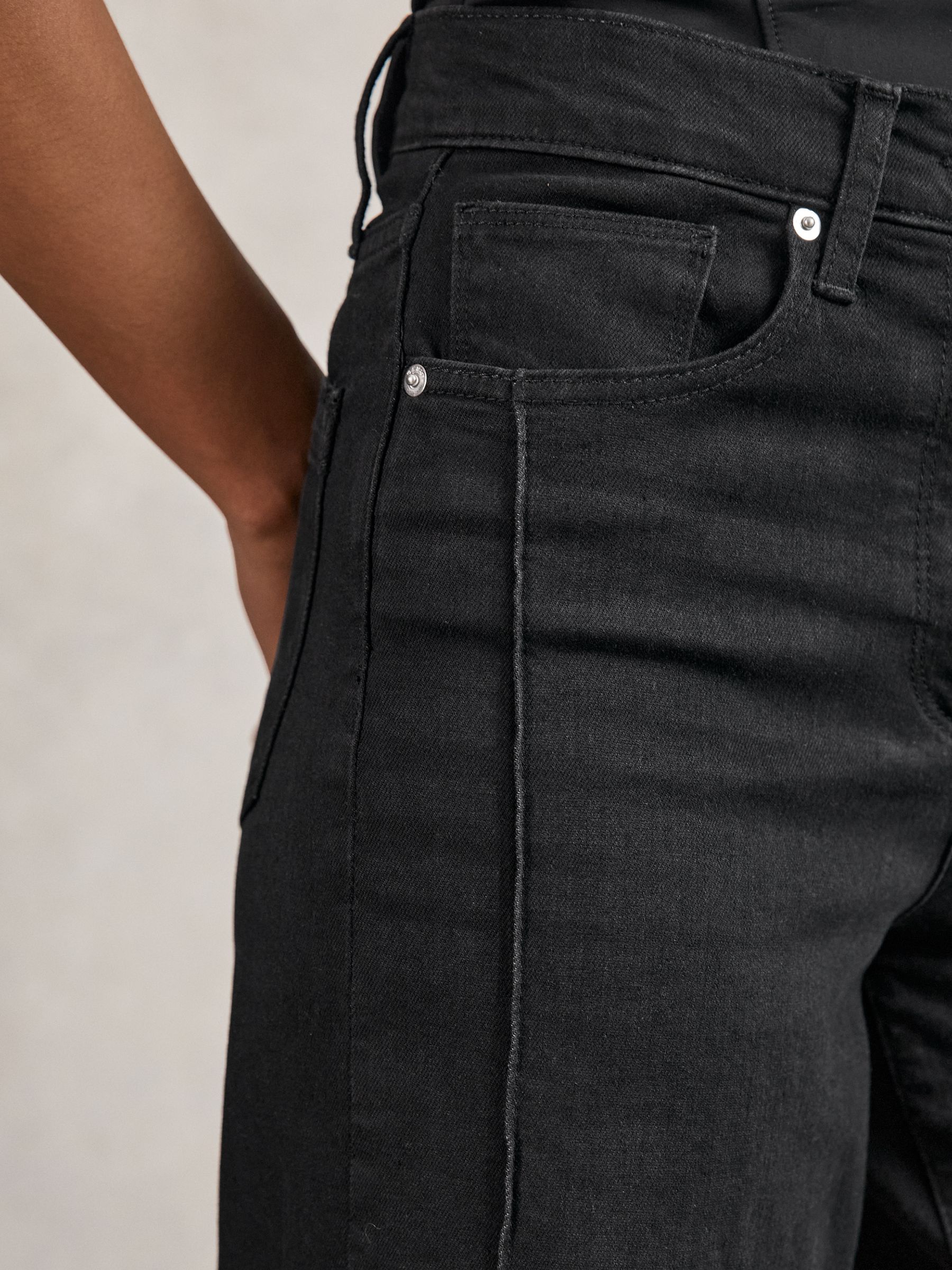 Stretch-Cotton Wide-Leg Jeans in Black - image 5