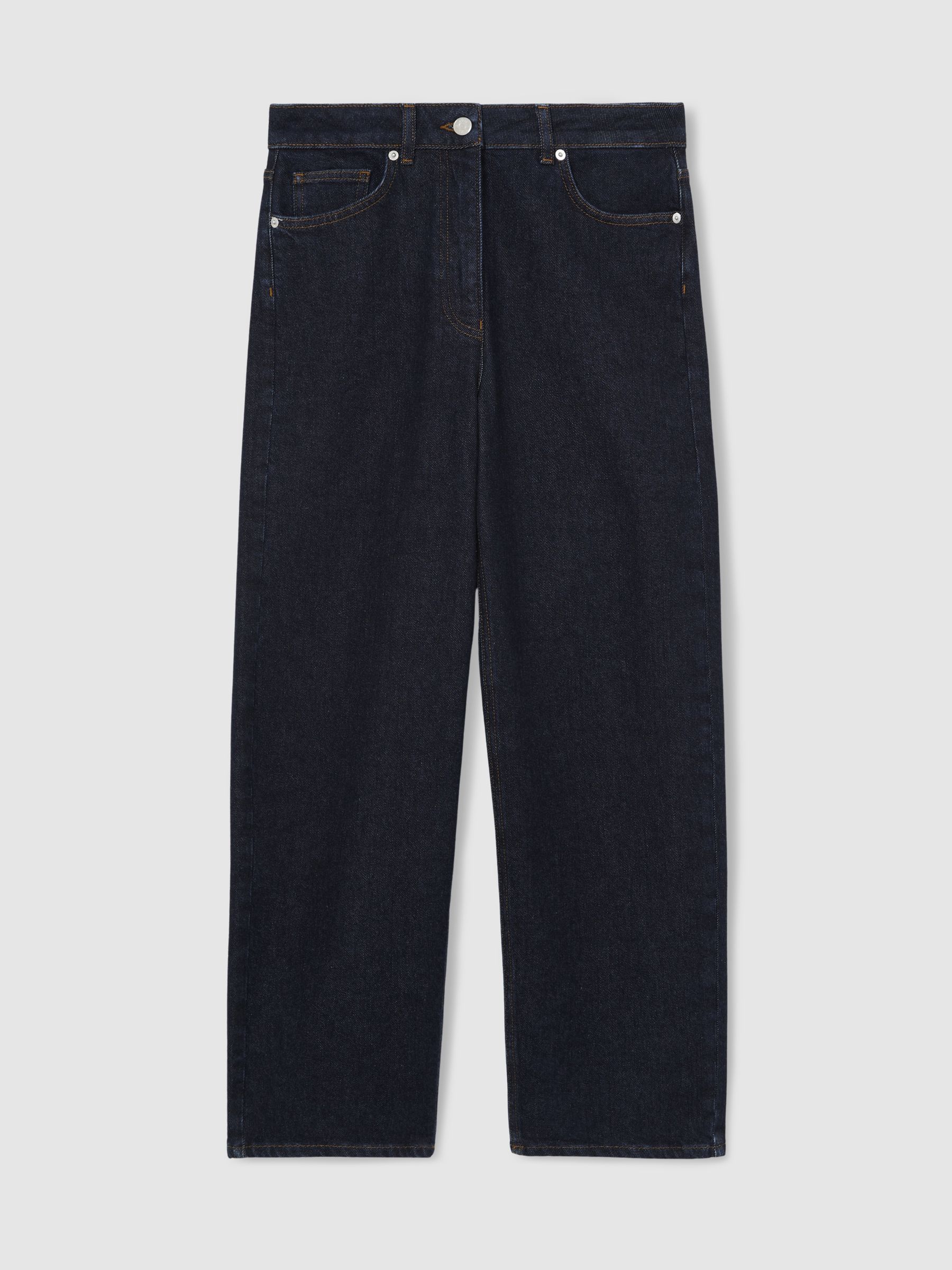 Mid-Rise Straight-Leg Jeans in Dark Blue - Image 2 of 7