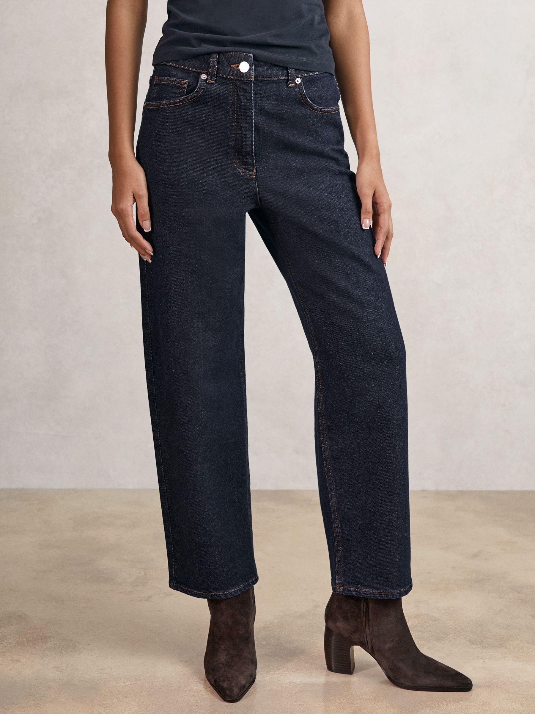 Mid-Rise Straight-Leg Jeans in Dark Blue - Image 3 of 7