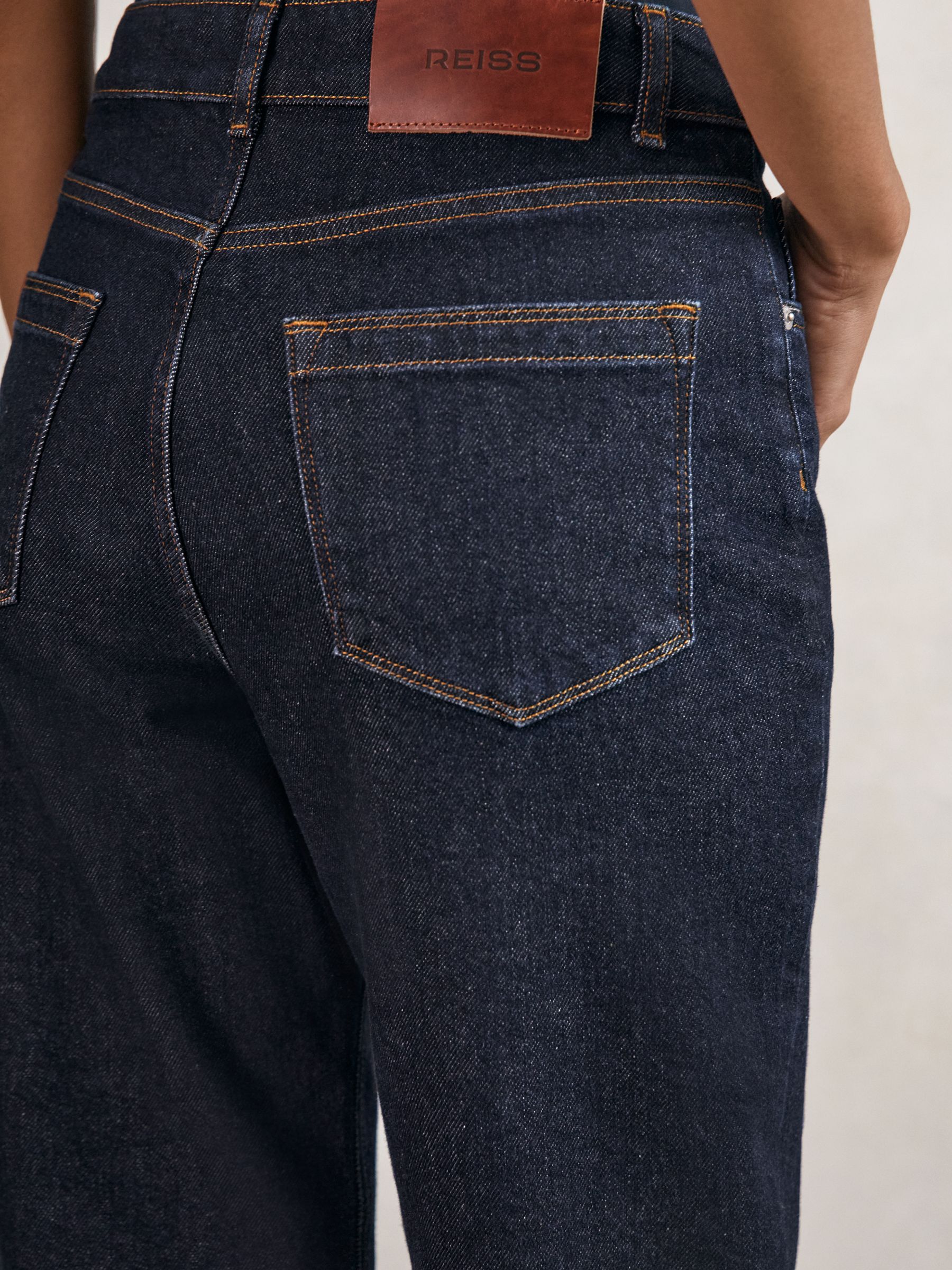 Mid-Rise Straight-Leg Jeans in Dark Blue - Image 4 of 7