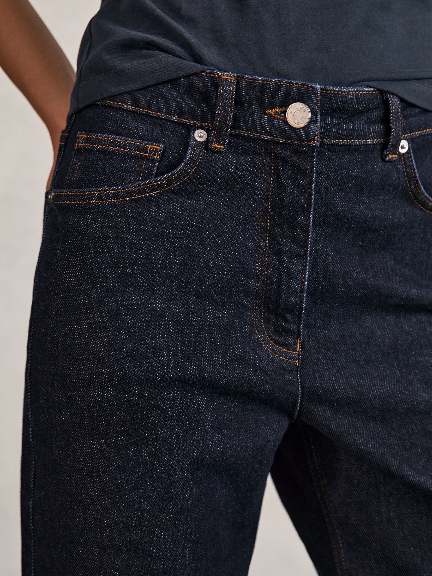 Mid-Rise Straight-Leg Jeans in Dark Blue - Image 5 of 7