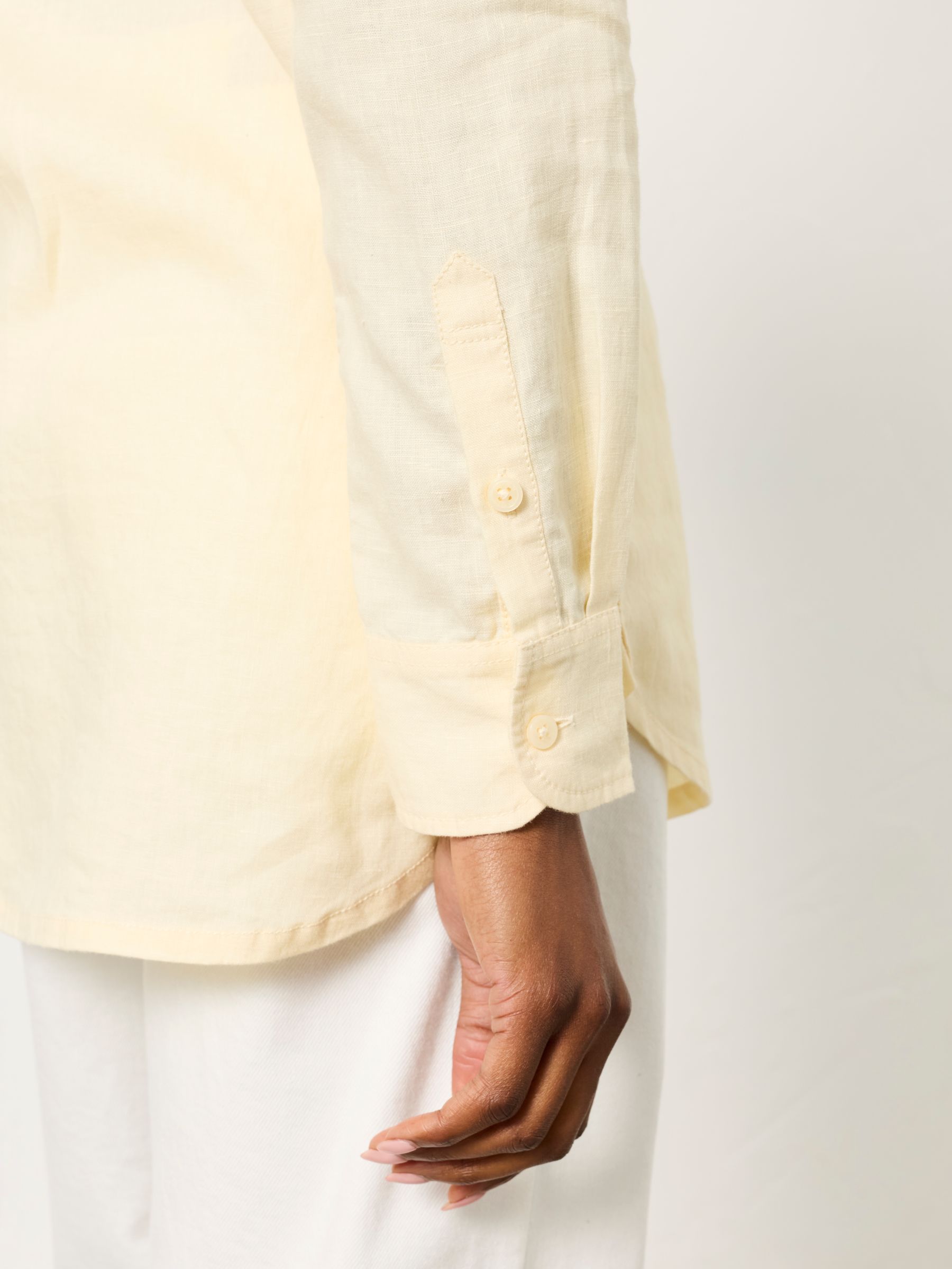 Olivia Yellow Regular Linen Shirt - Image 3 of 6