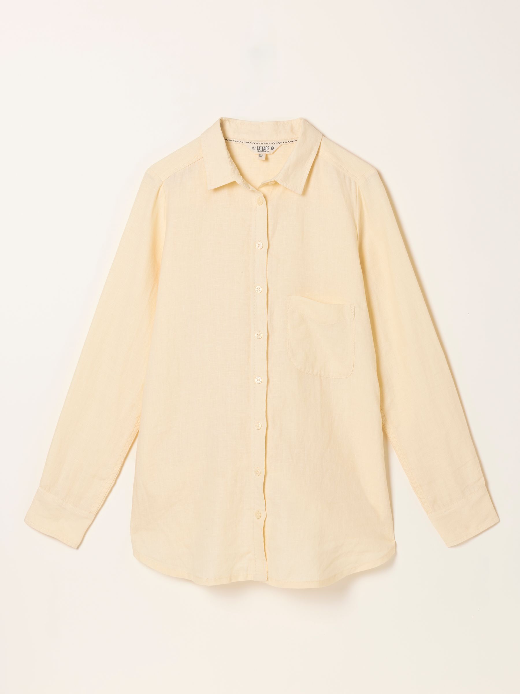 Olivia Yellow Regular Linen Shirt - Image 6 of 6