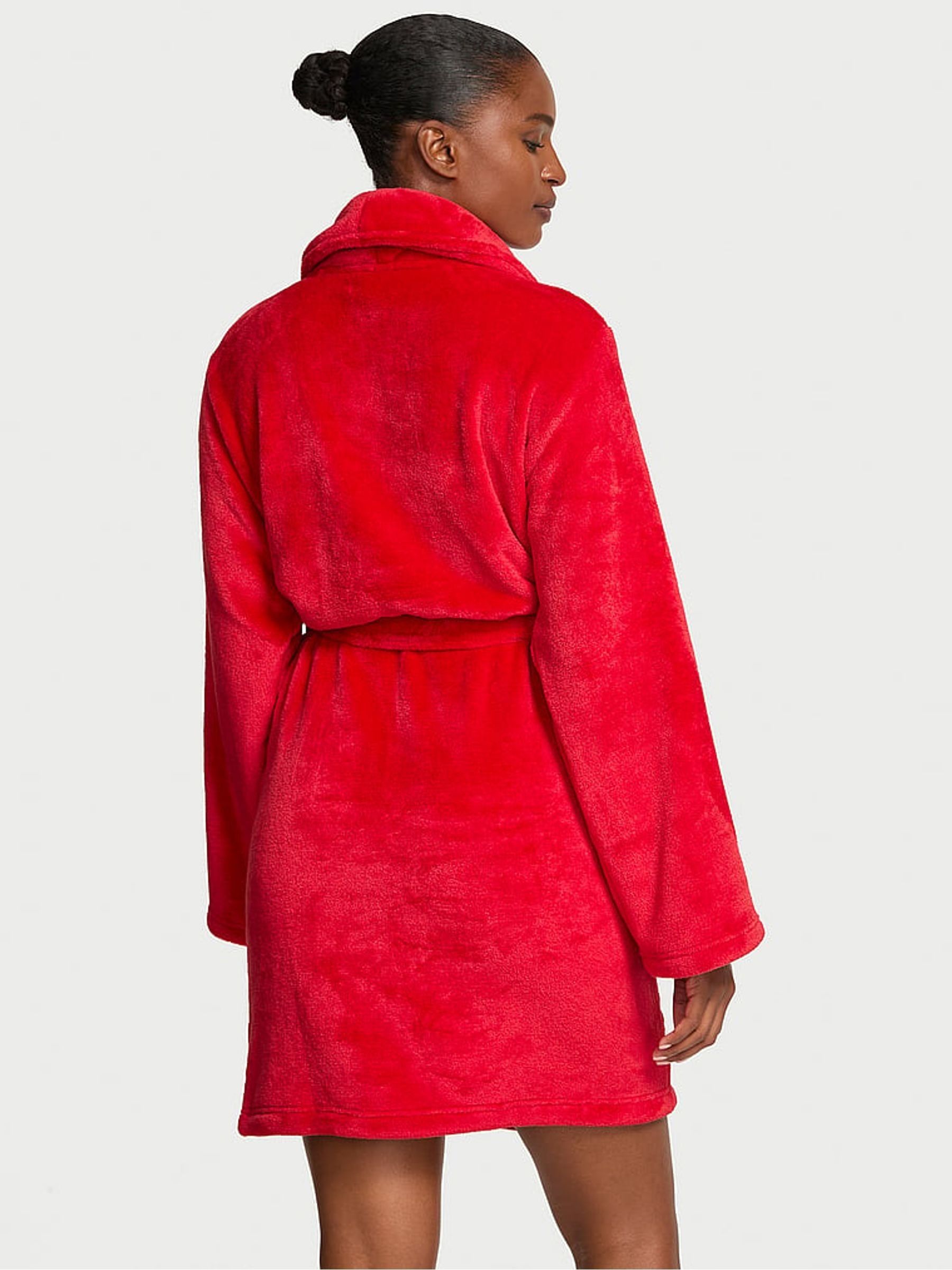 Lipstick Red Fluffy Short Dressing Gown - Image 2 of 2