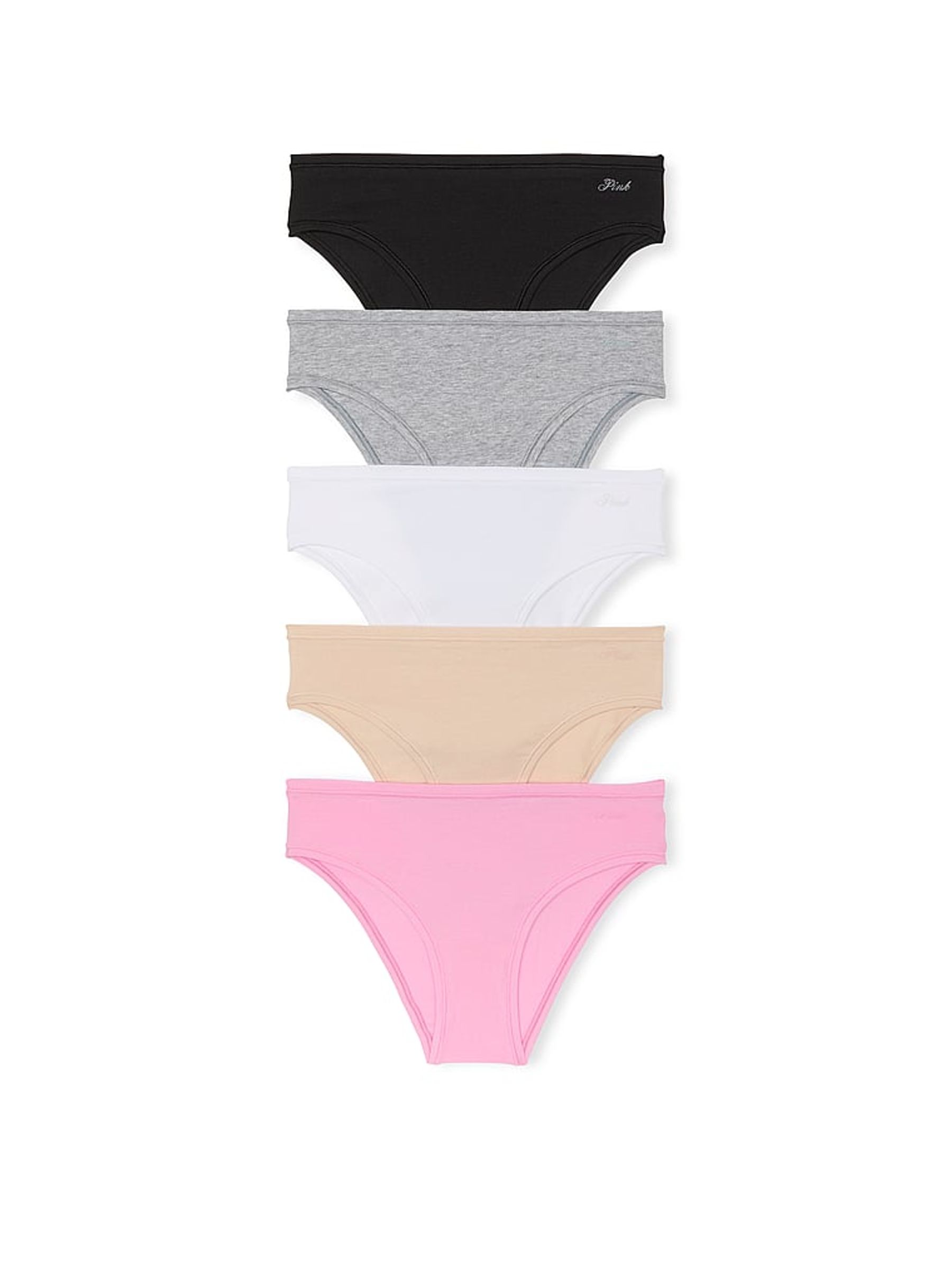 Black/White/Grey/Nude/Pink Cheeky Knickers 5 Pack - Image 1 of 1