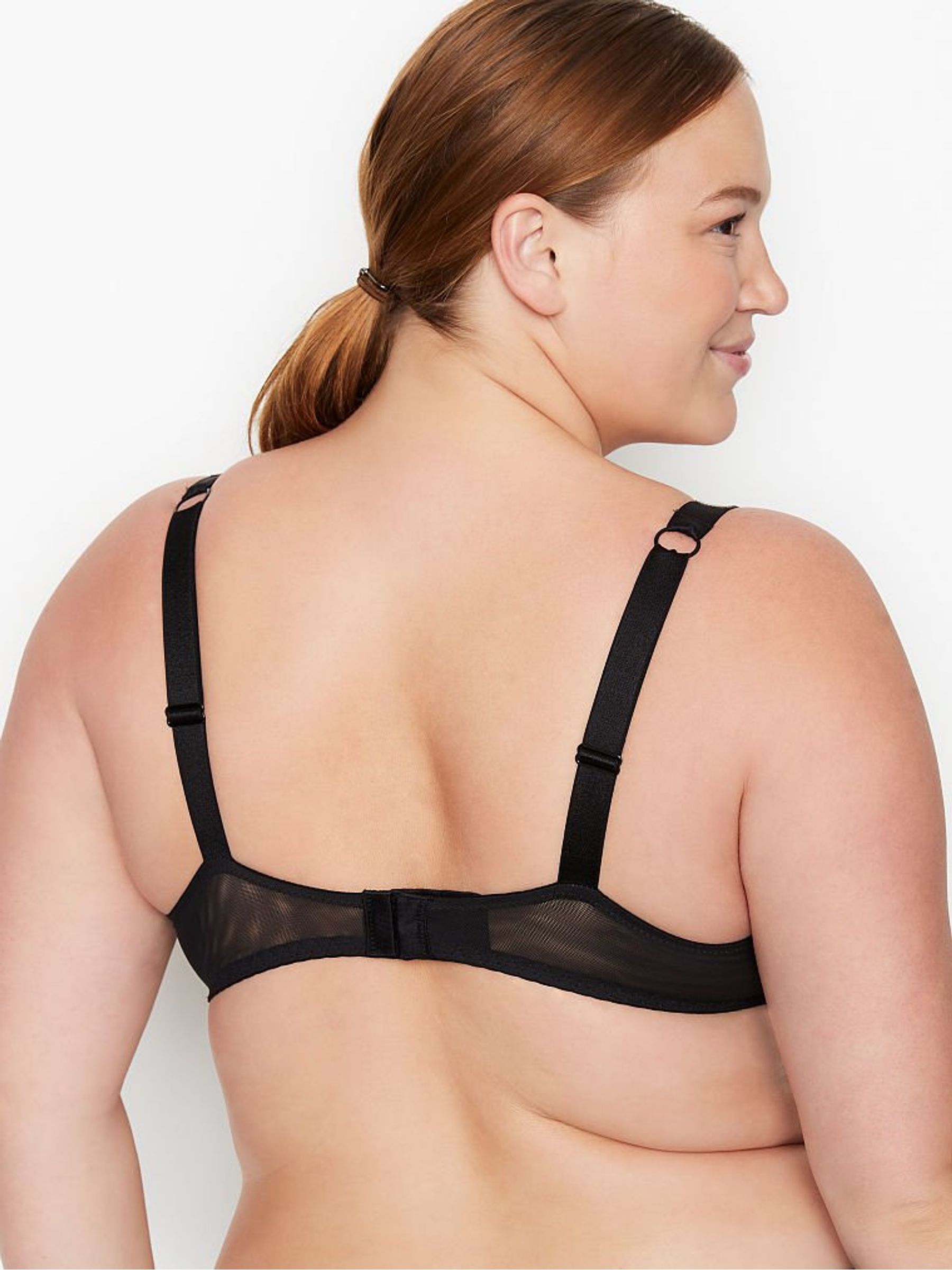 Black Push Up Shine Strap Lace Bra - Image 2 of 5