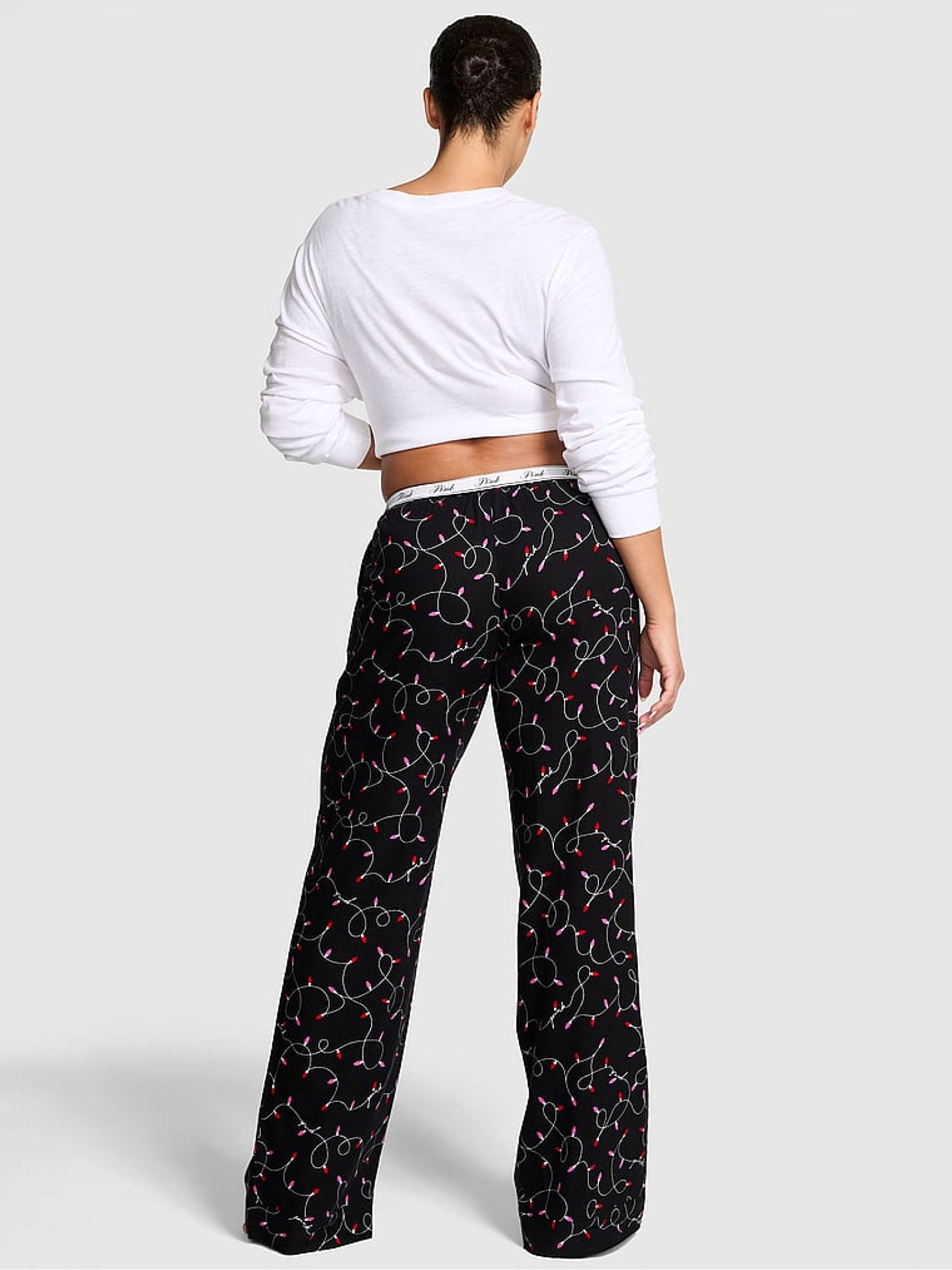 Black Christmas Lights Print Pyjama Bottoms - Image 2 of 2