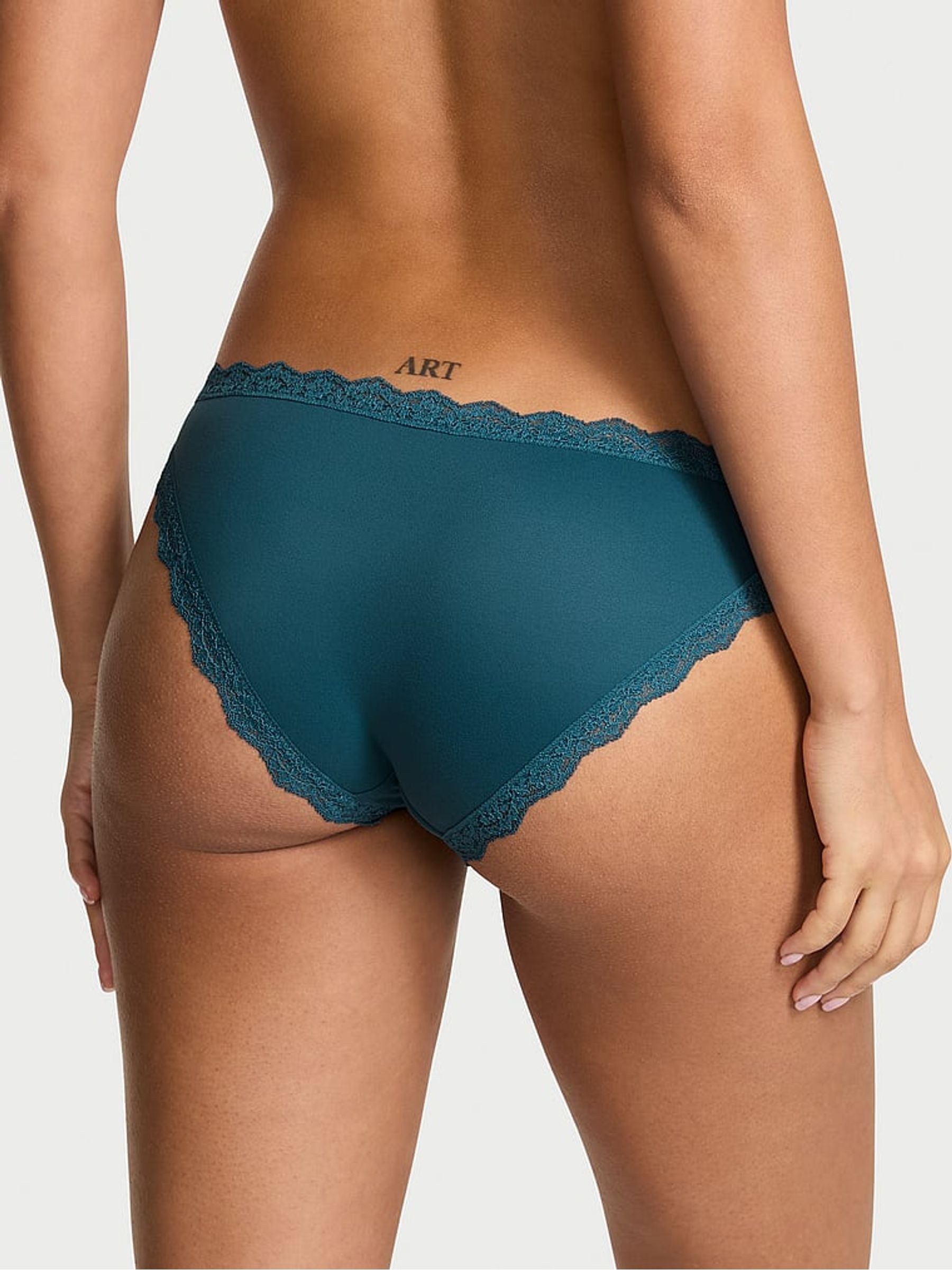 Teal Haze Blue Lace Trim Bikini Knickers - Image 2 of 2