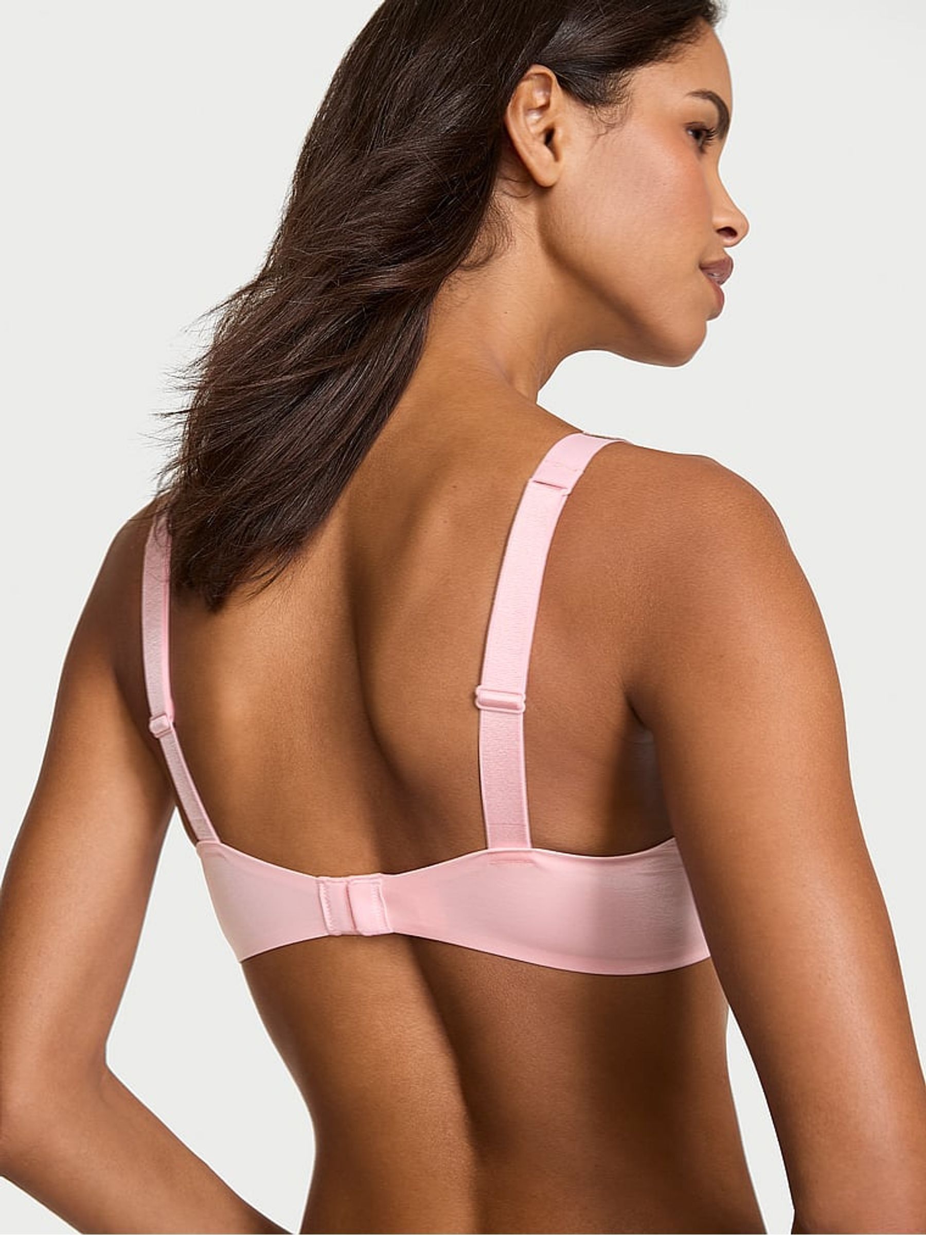 Pretty Blossom Pink Monogram Push Up Shine Strap Bra - Image 2 of 3